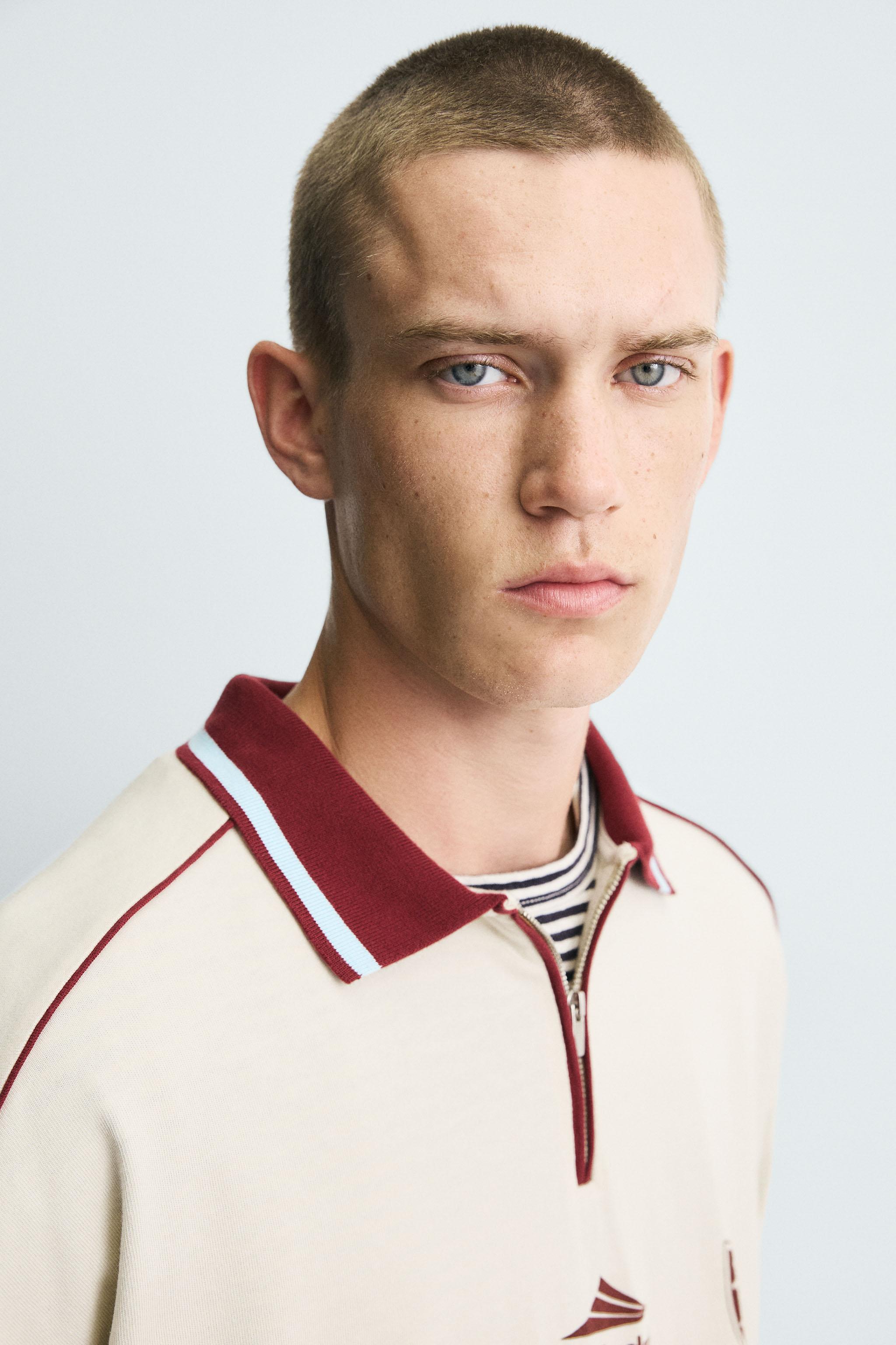 RETRO SOCCER PRINT POLO SHIRT