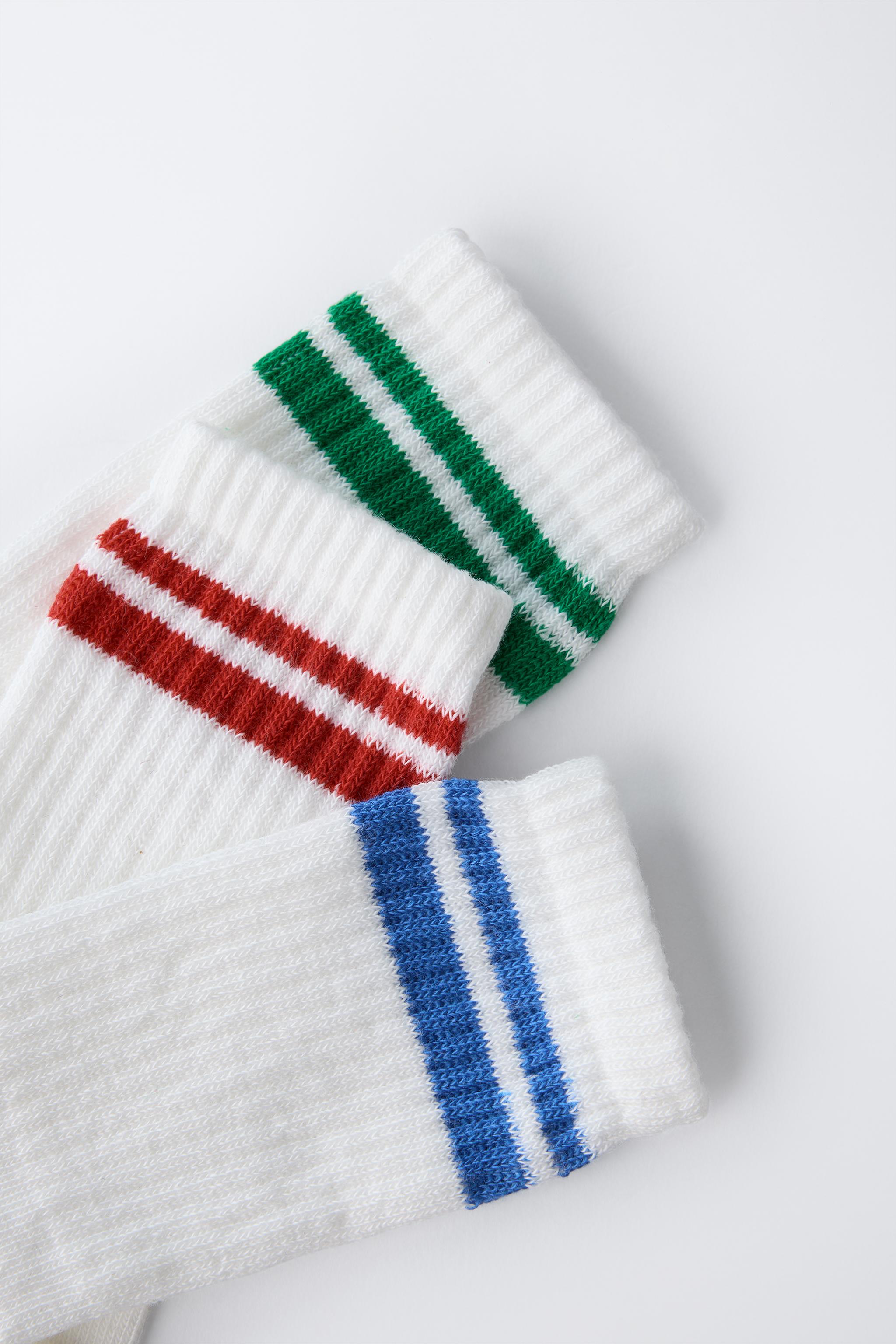 THREE-PACK OF STRIPED LONG SOCKS