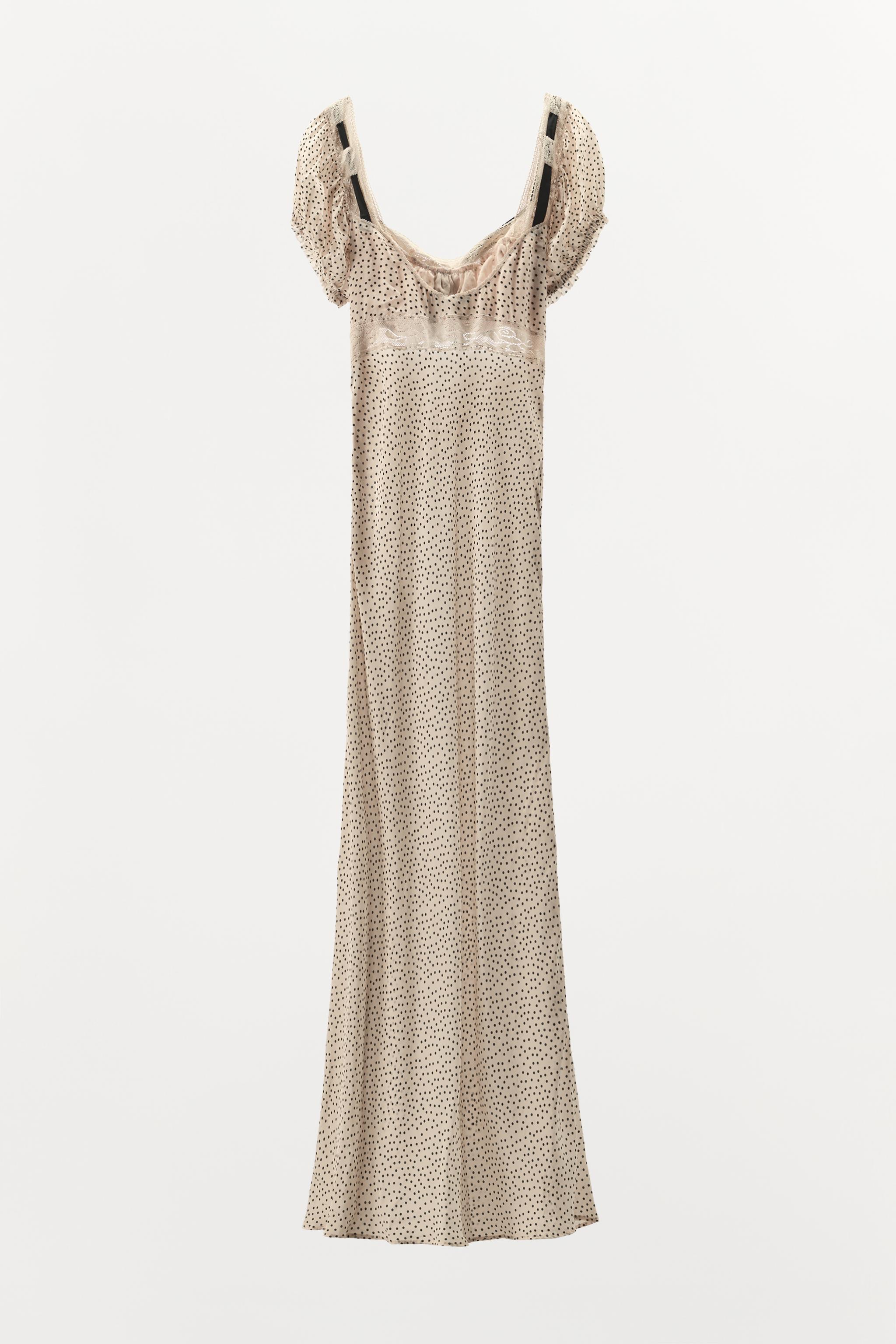 POLKA DOT DRESS WITH CONTRAST TIE