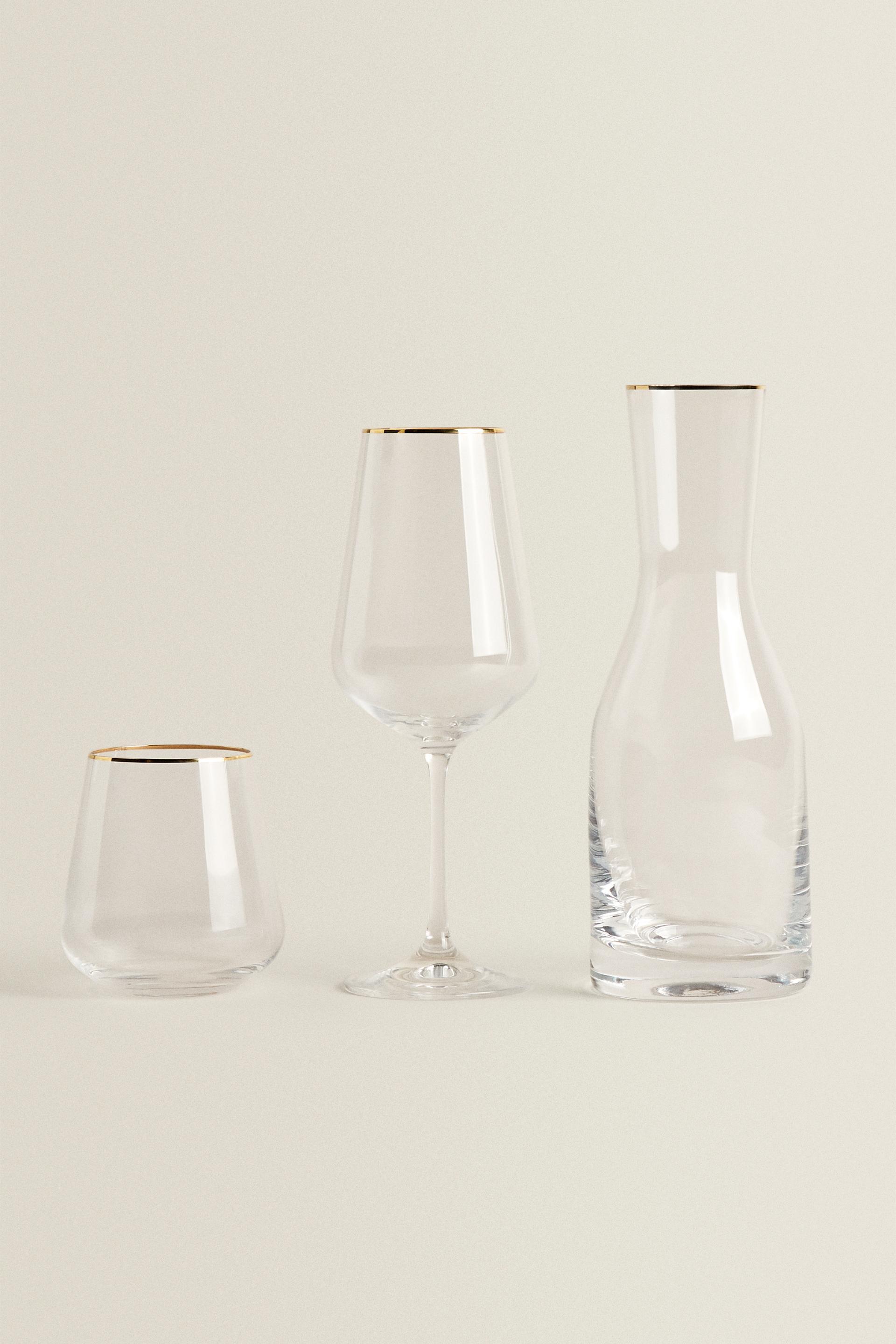 BOHEMIA CRYSTAL TUMBLER WITH A GOLDEN RIM