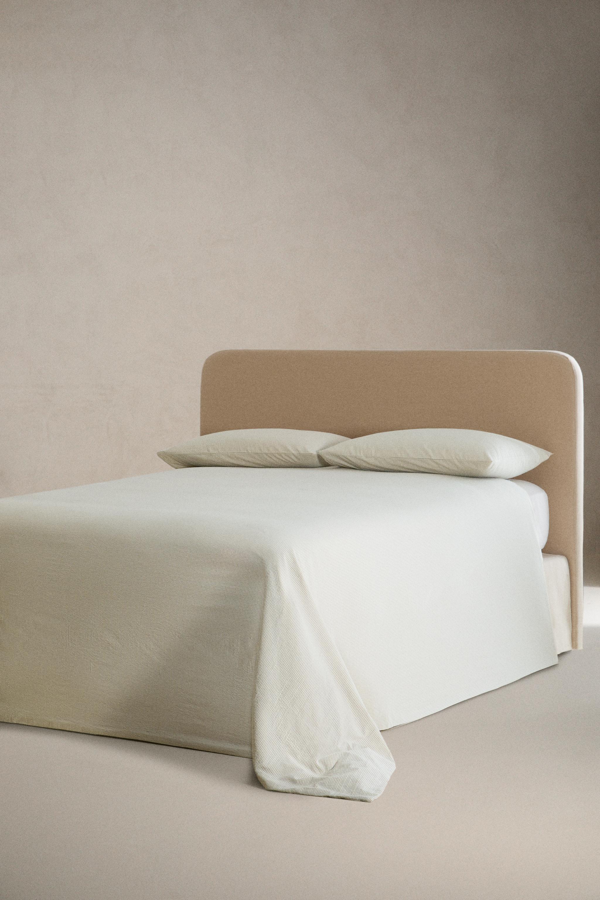 COTTON SEERSUCKER CHECK DUVET COVER