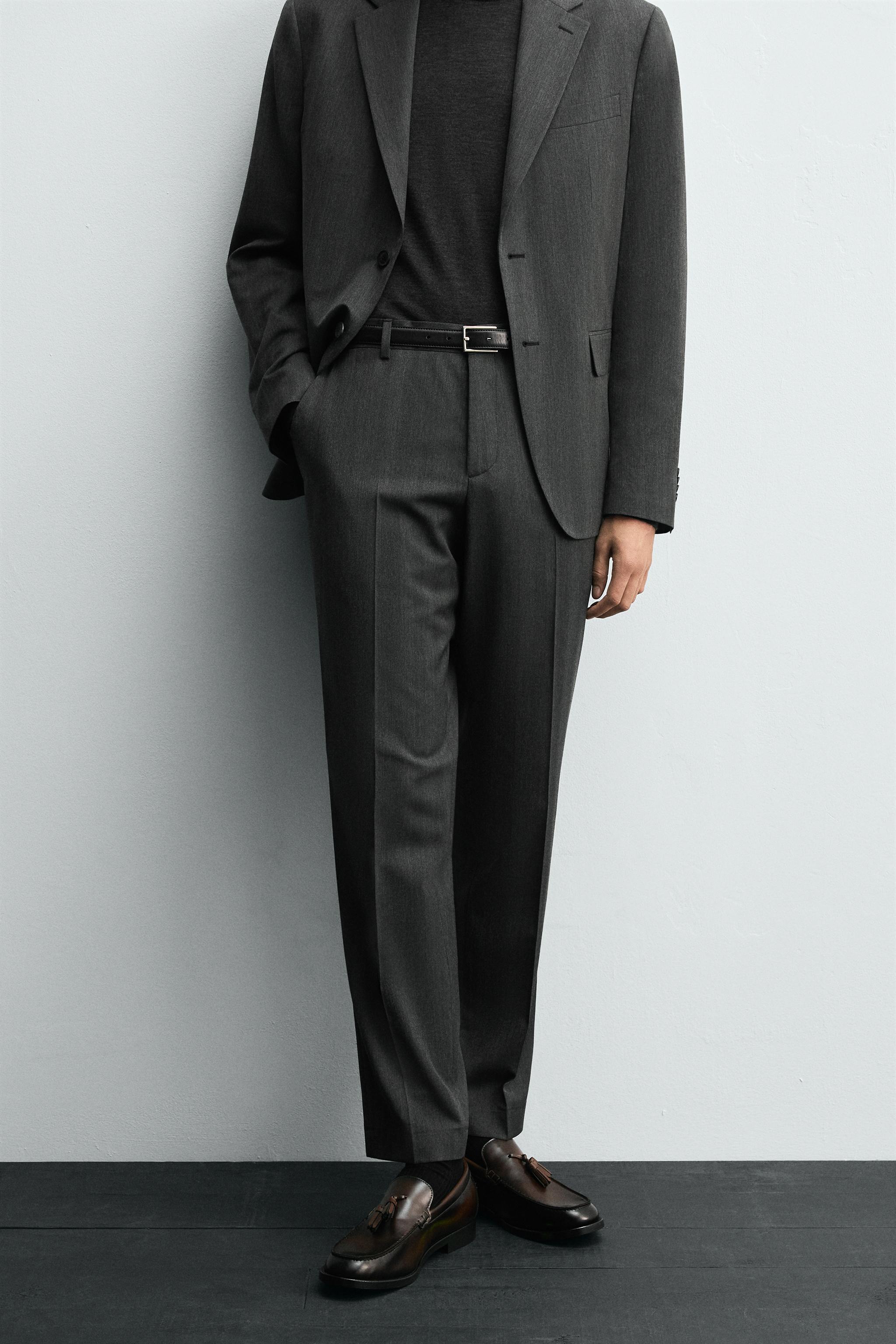 HERRINGBONE SUIT PANTS