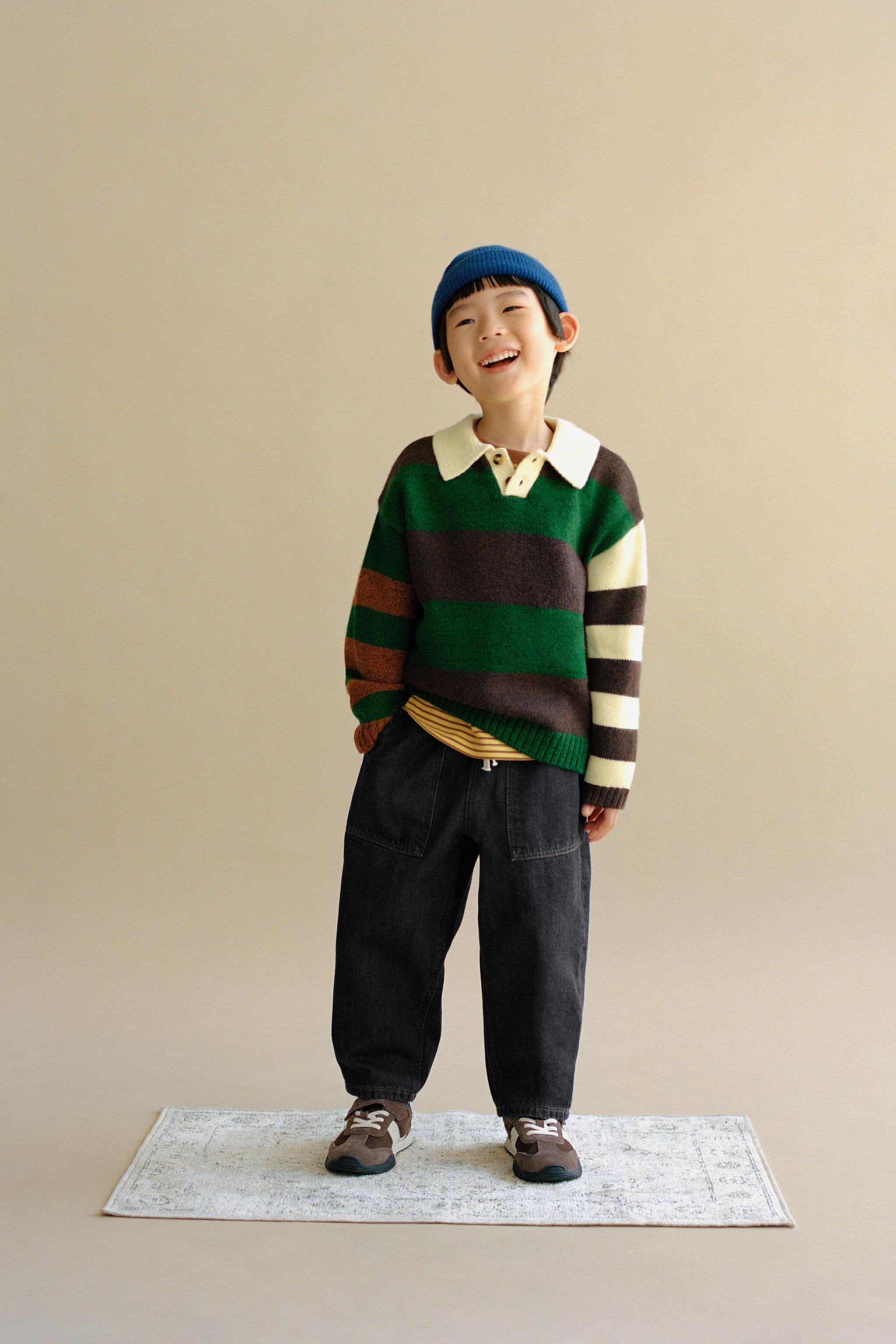 STRIPED KNIT POLO SHIRT