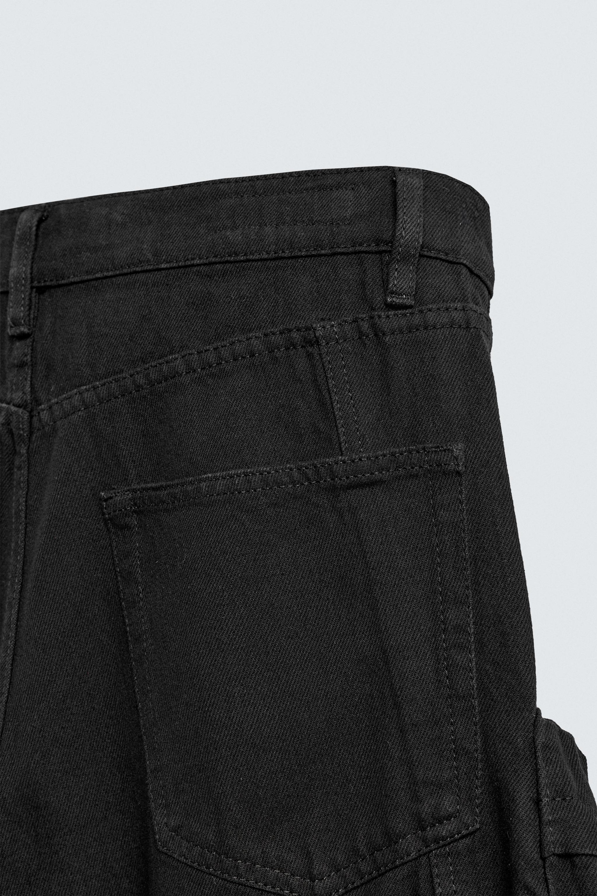 DENIM CARGO PANTS WITH POCKETS