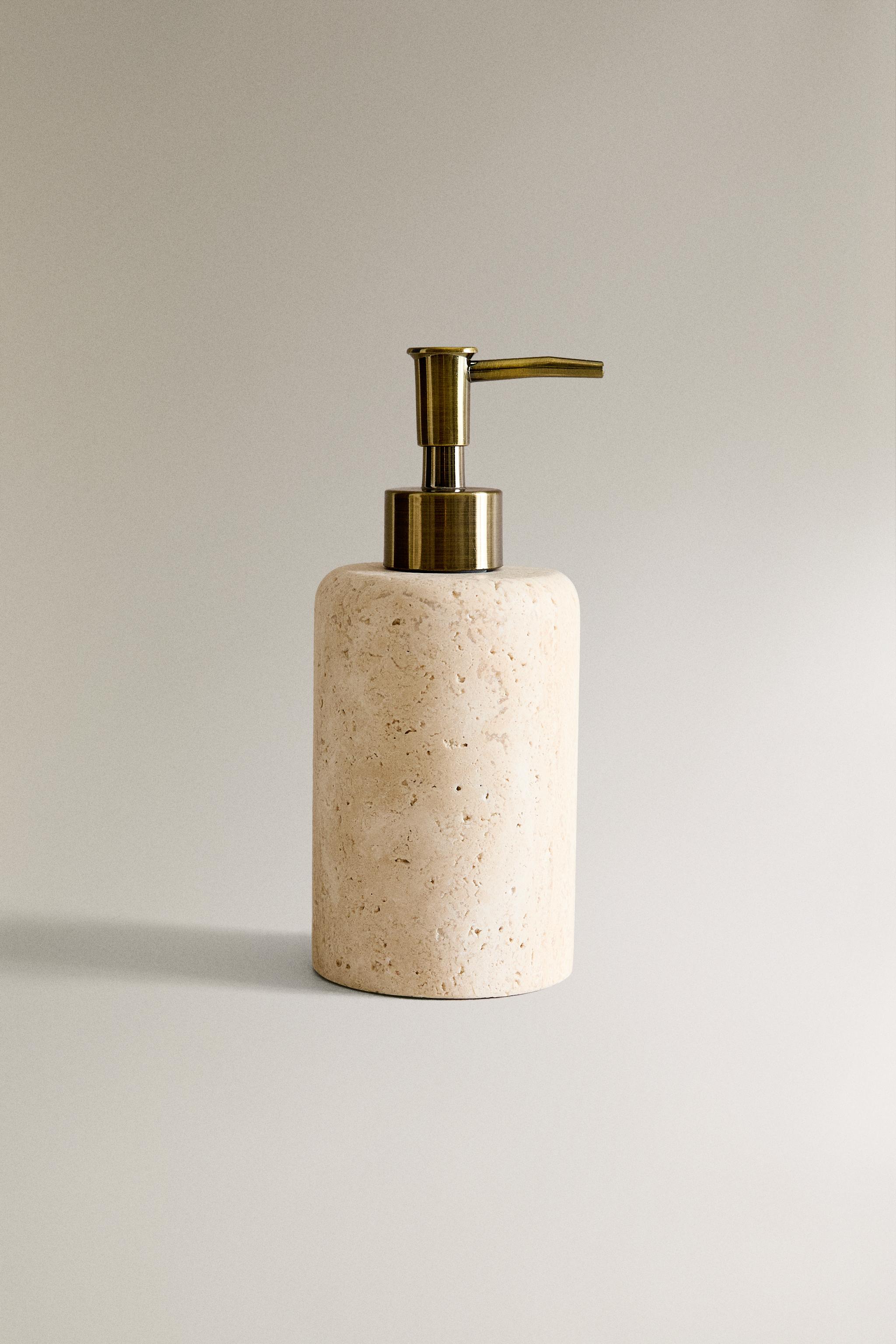 BEIGE MARBLE SOAP DISPENSER
