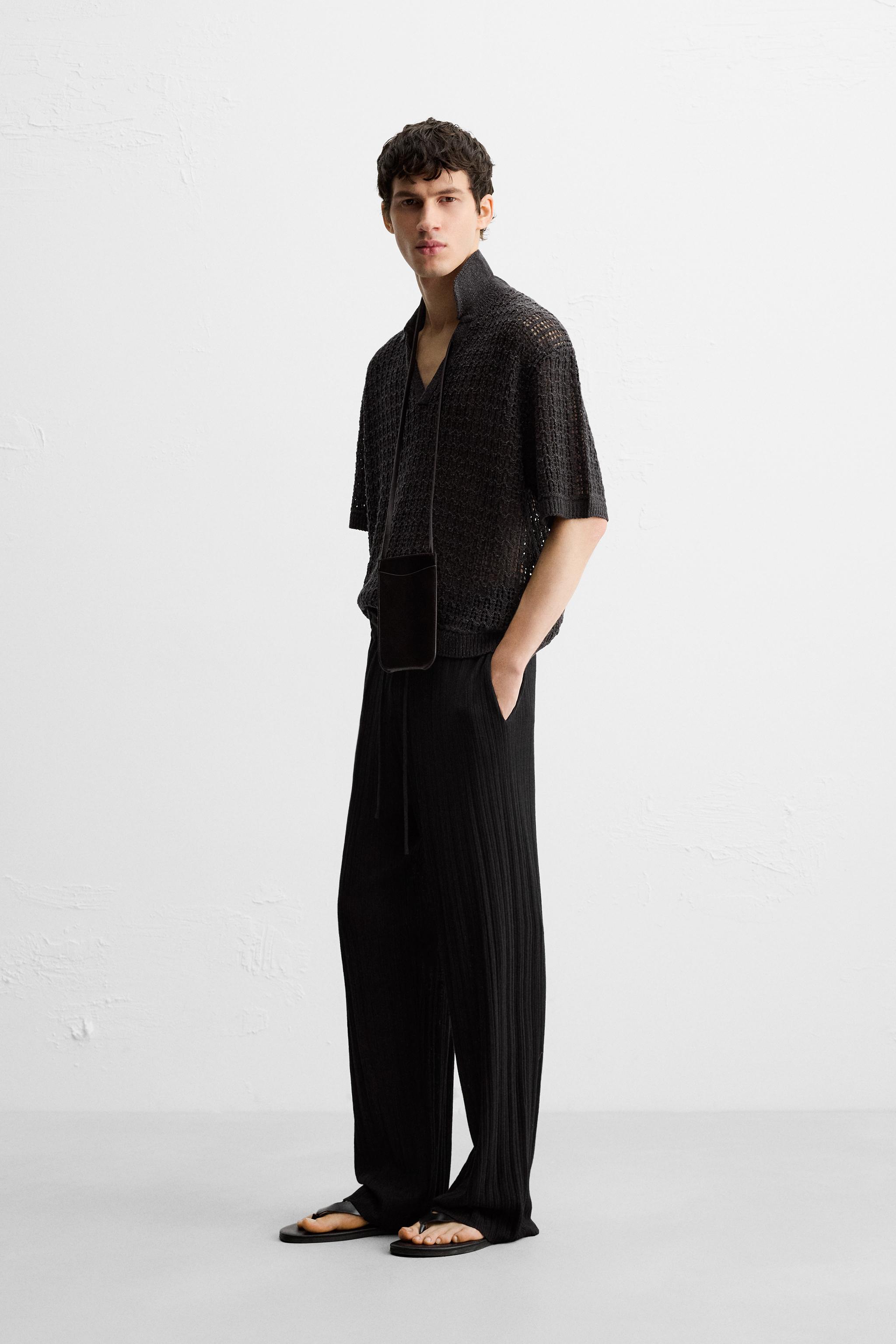 STRUCTURED KNIT PANTS