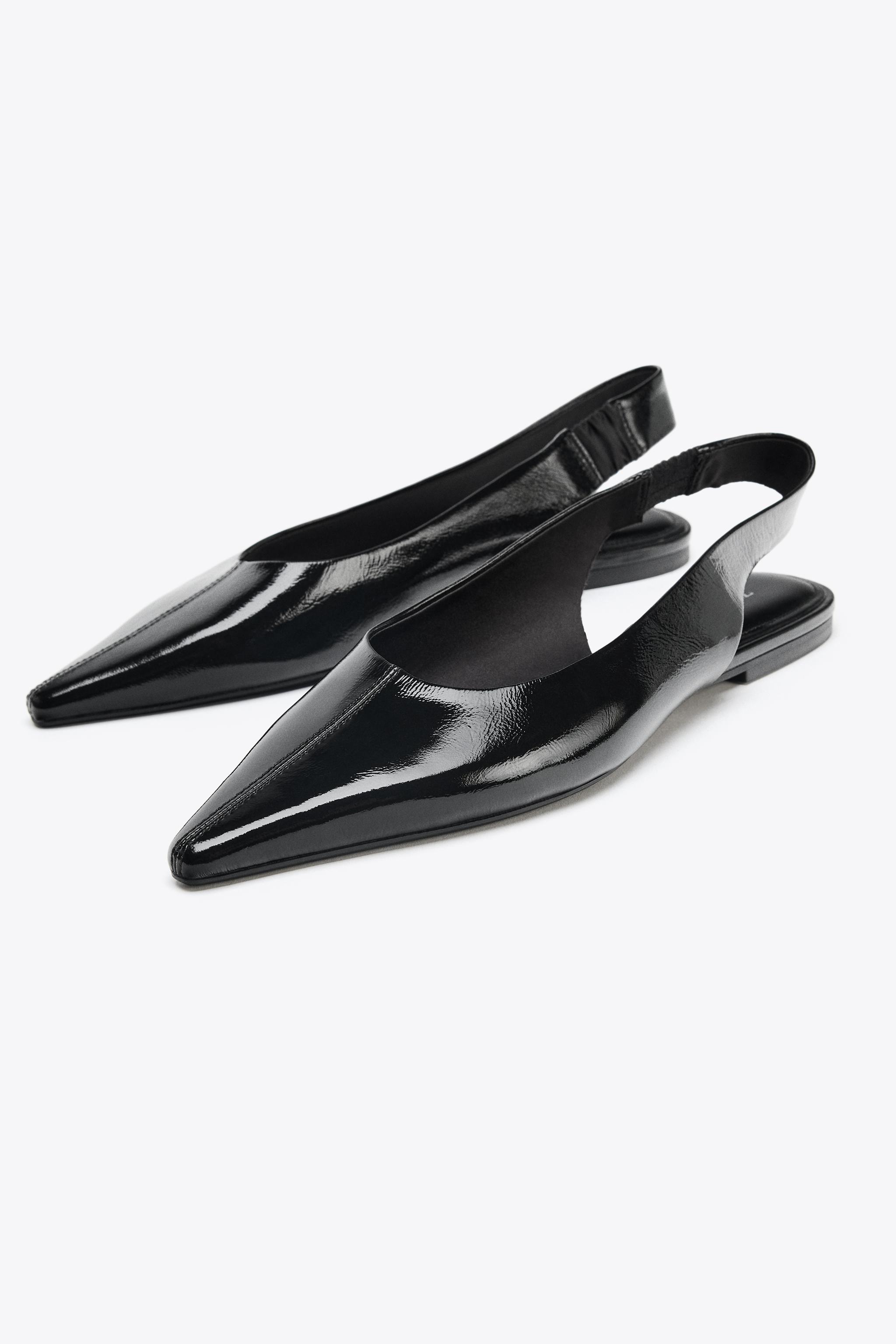 LEATHER SLINGBACK BALLET FLATS