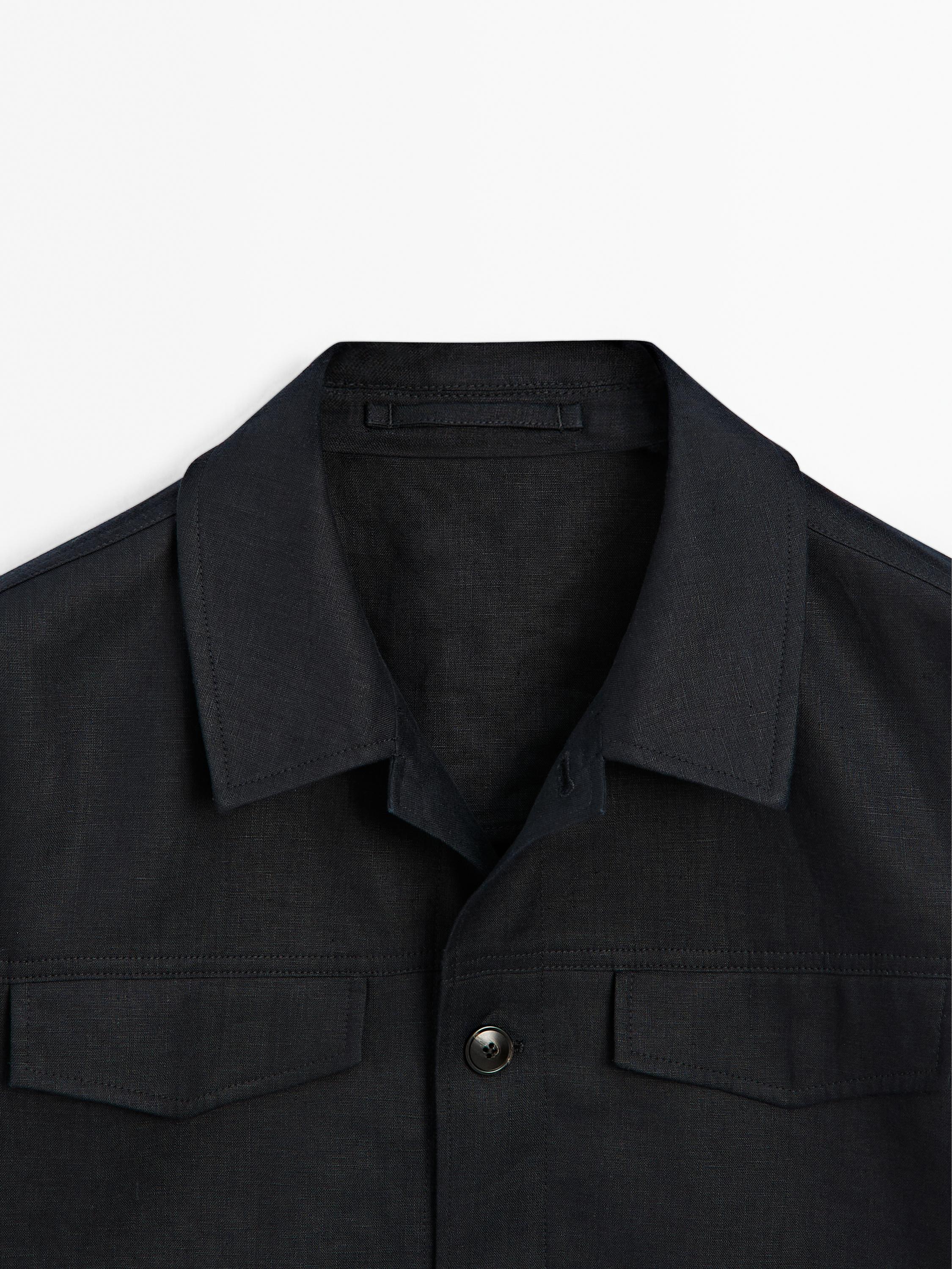 100% linen total look jacket