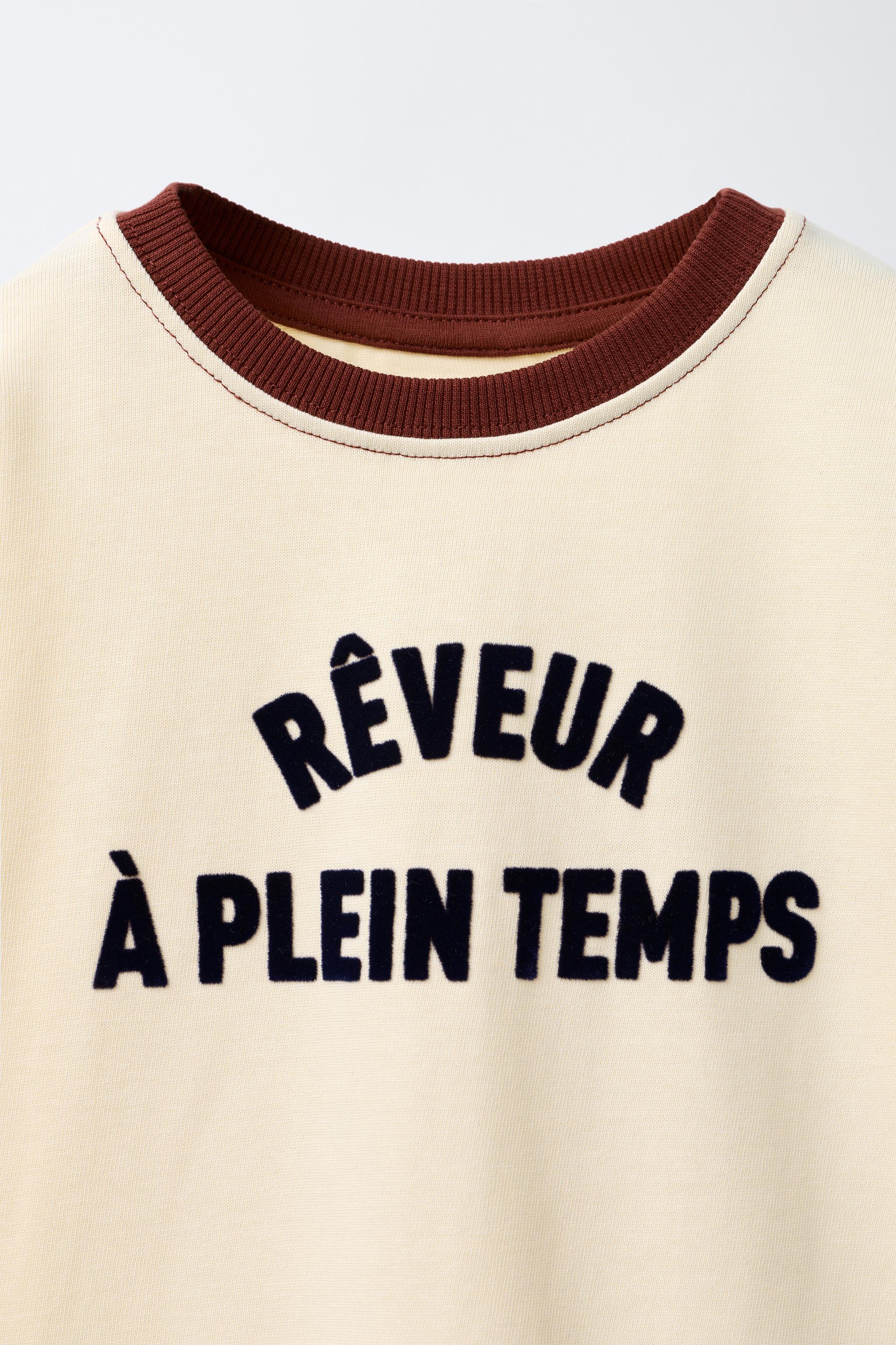 FLOCKED TEXT T-SHIRT