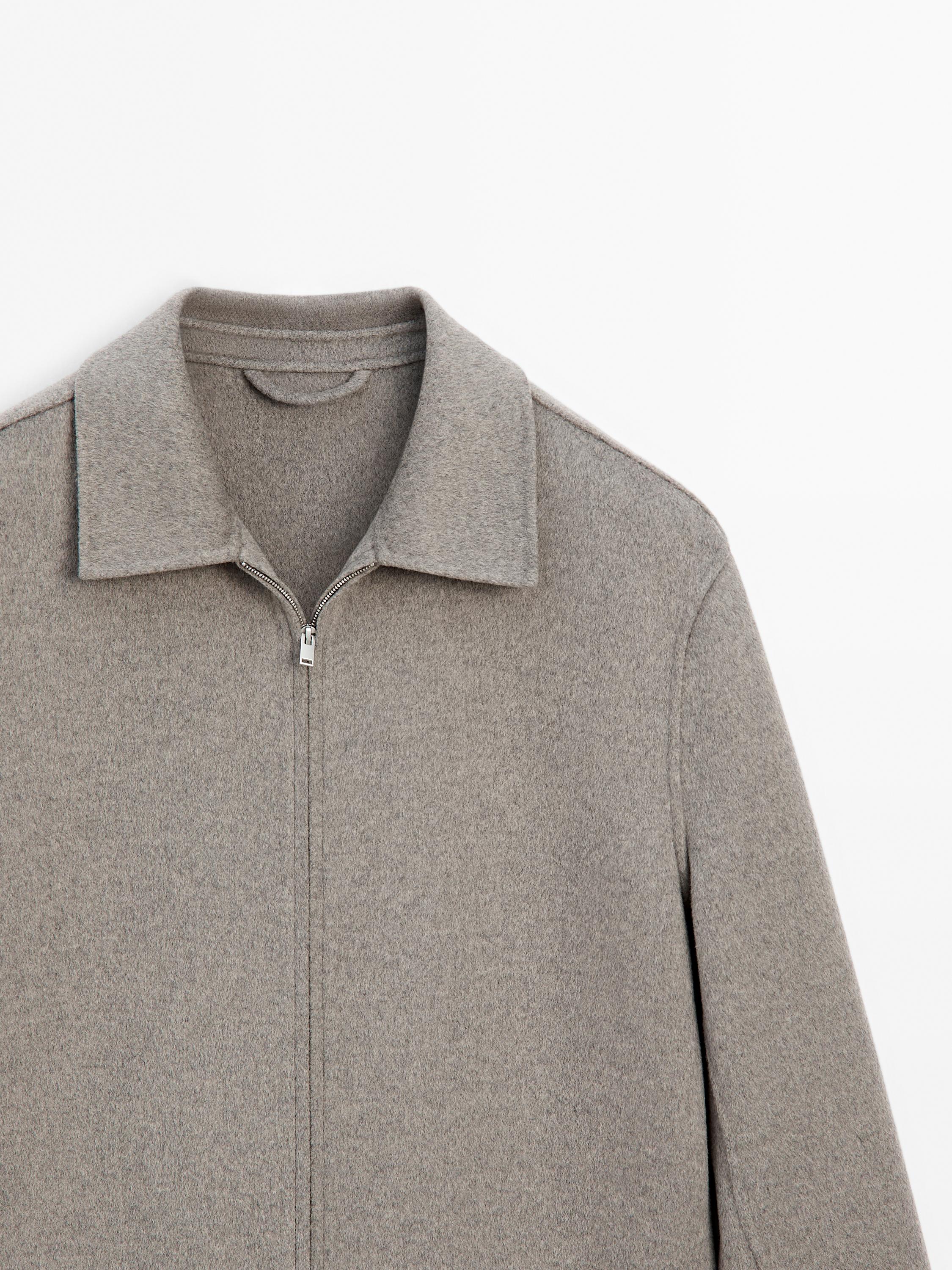 Double zip wool jacket