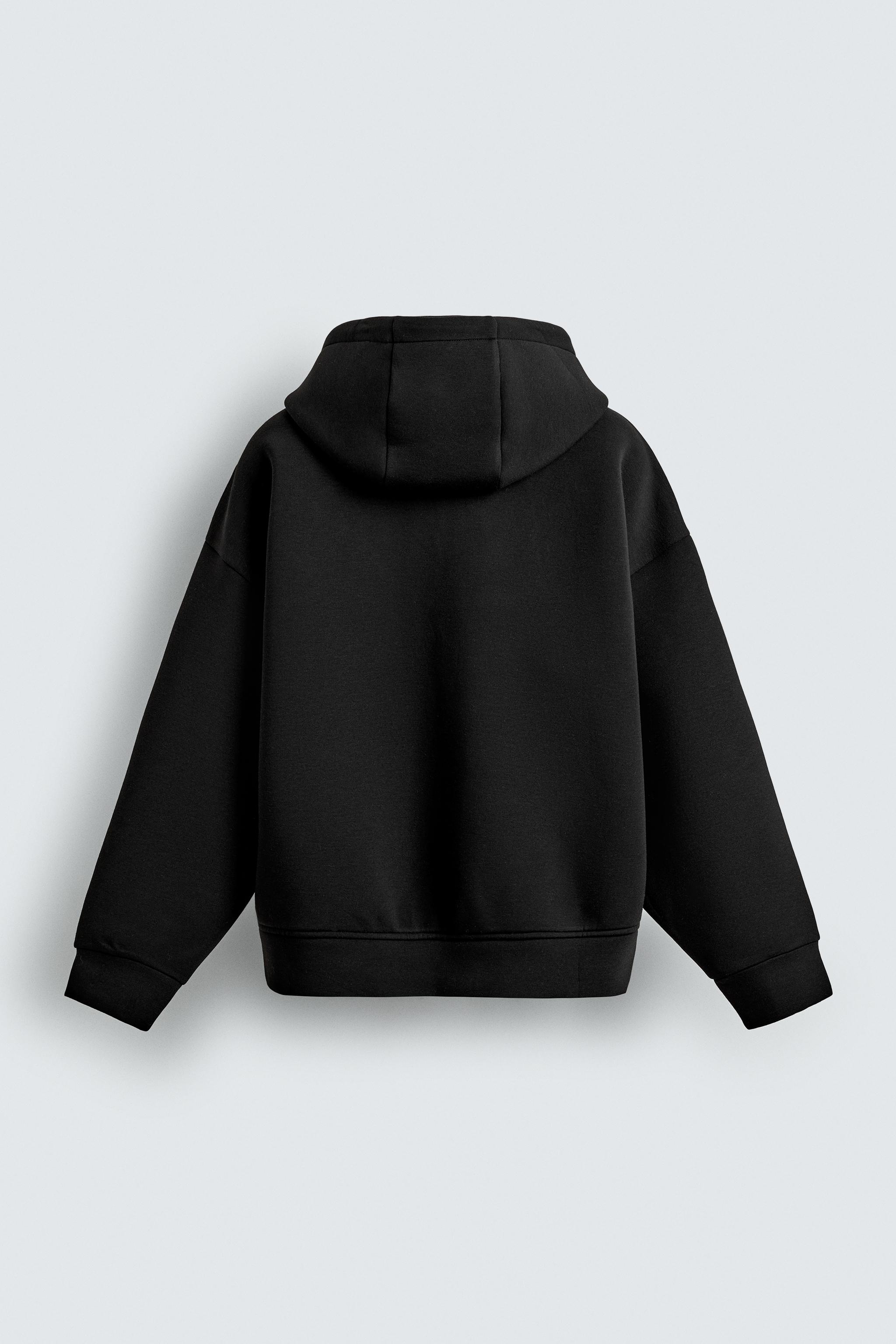 NEOPRENE EFFECT HOODIE SWEATSHIRT