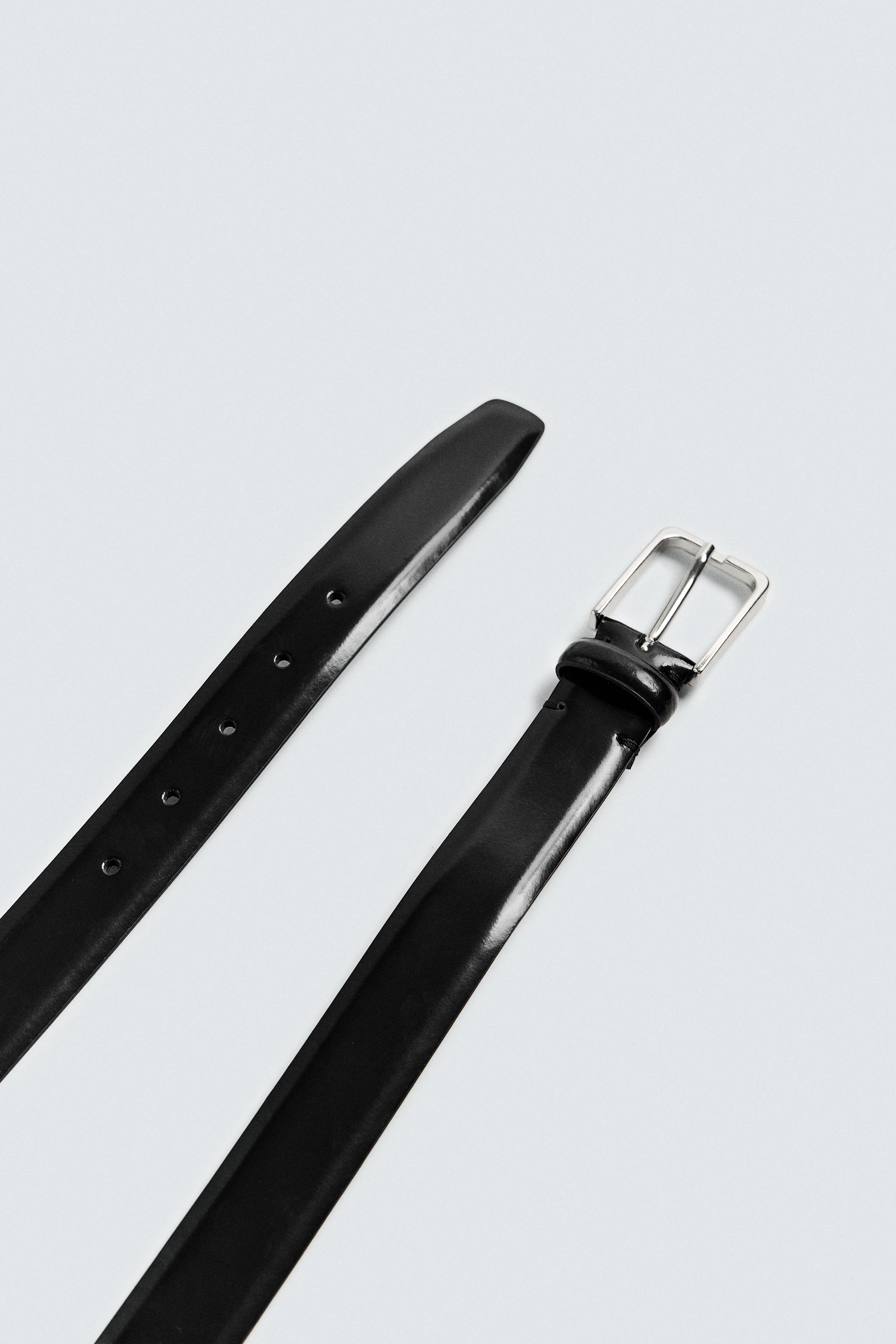 TOPSTITCHED LEATHER BELT