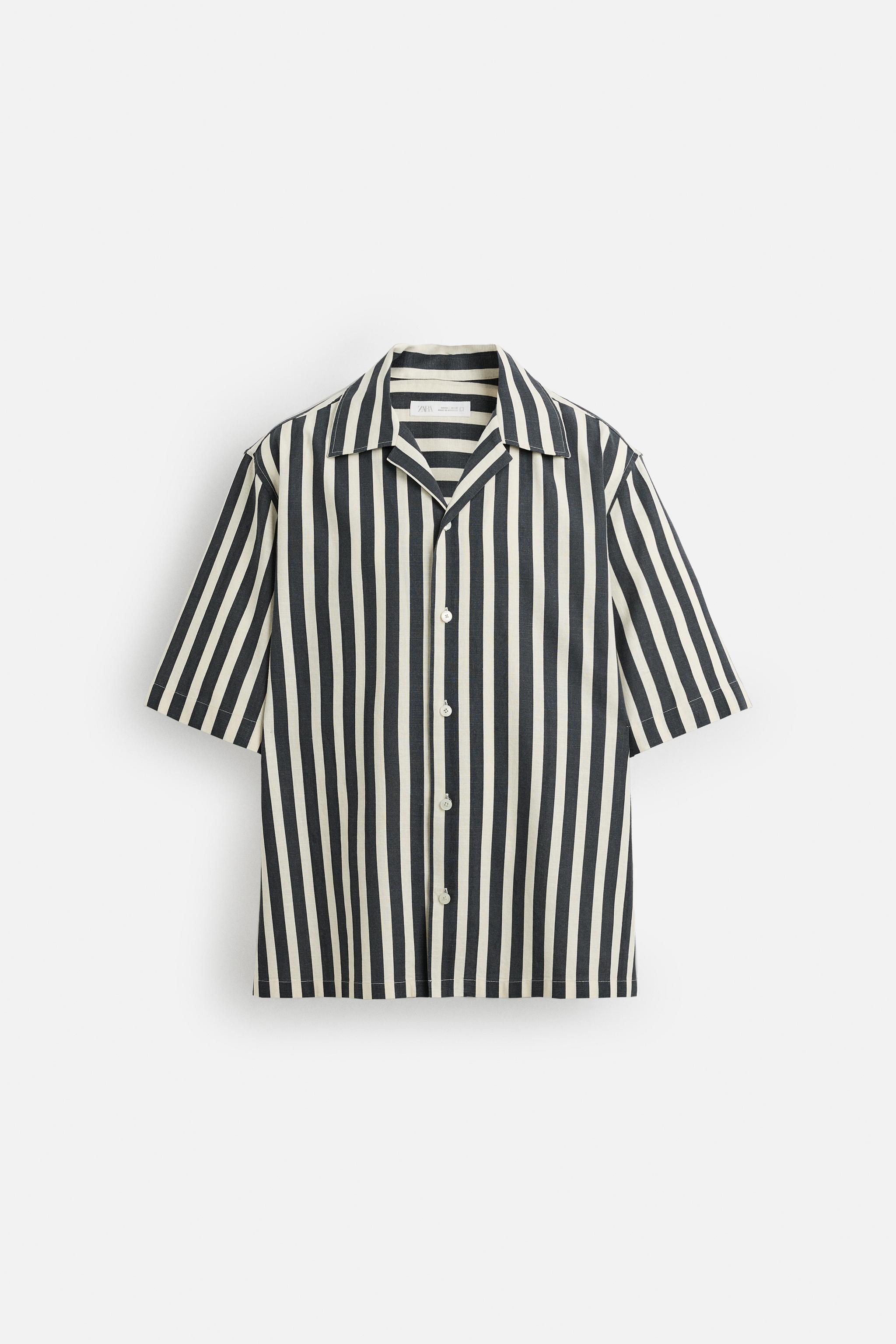 TEXTURED WEAVE STRIPED SHIRT
