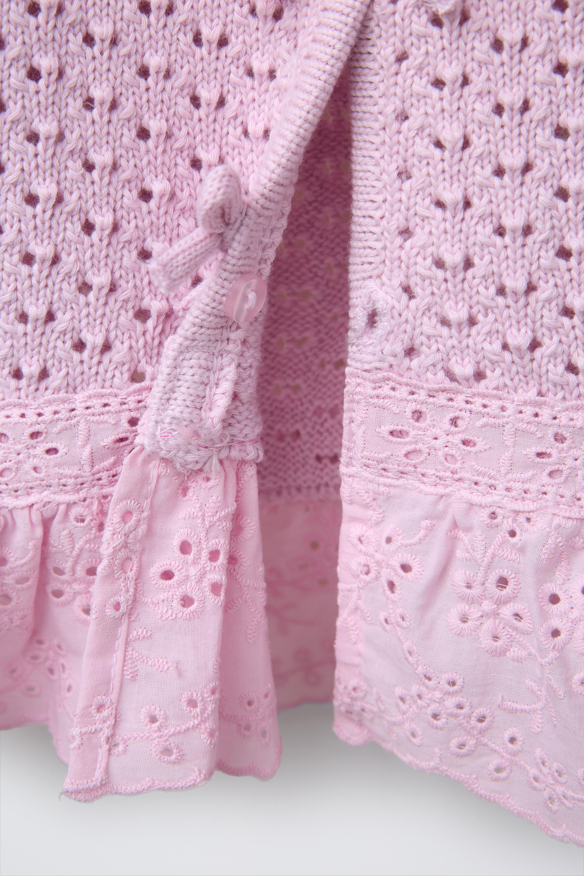 LACE TRIM BOW CARDIGAN