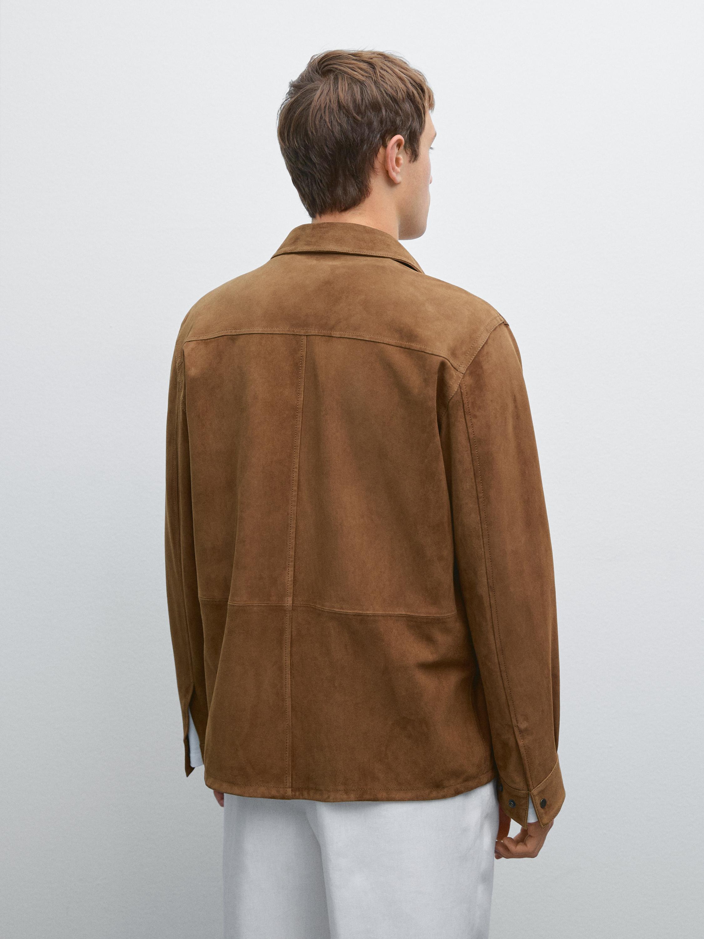Lightweight suede leather shirt