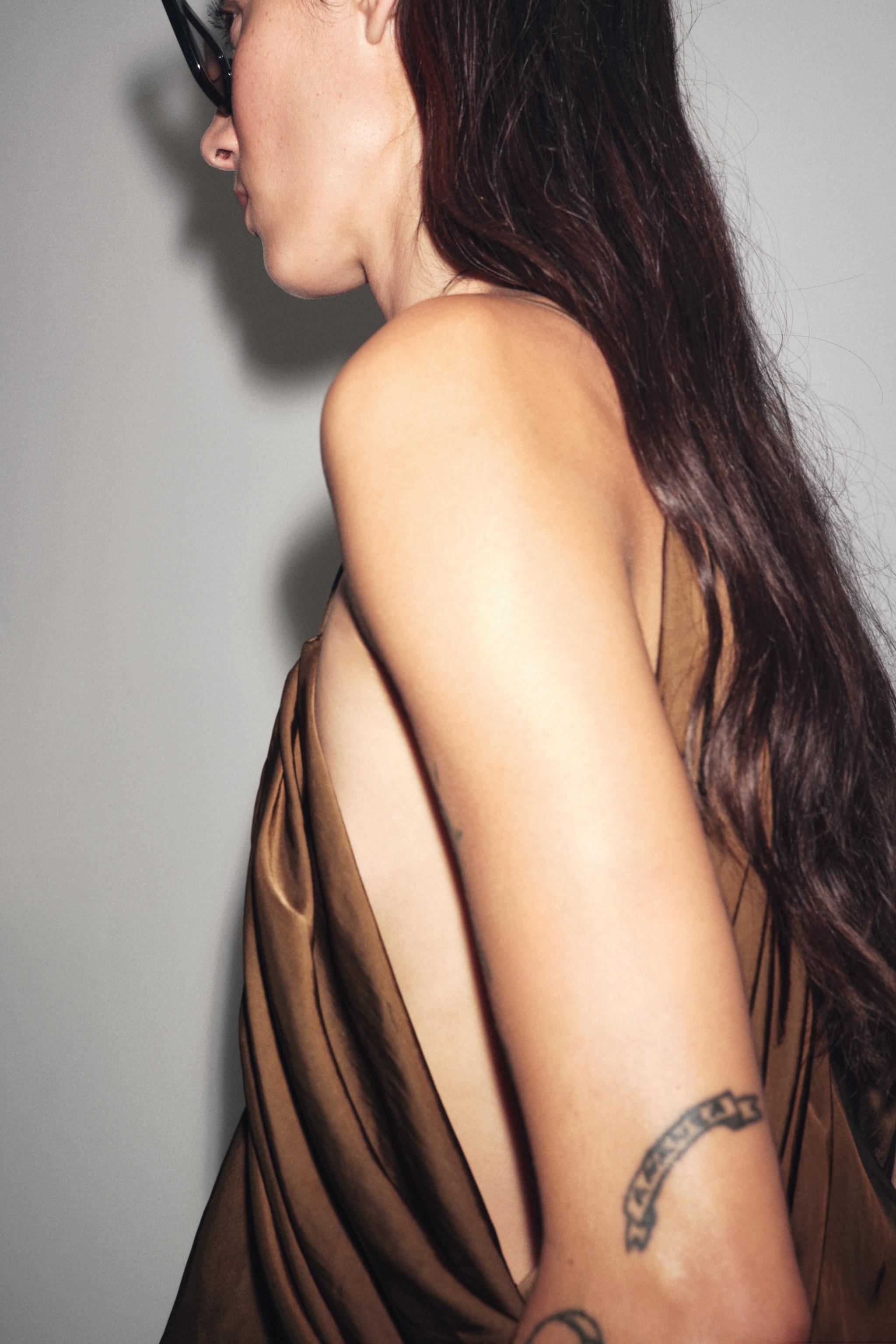 ZW COLLECTION SATIN DRAPED TOP