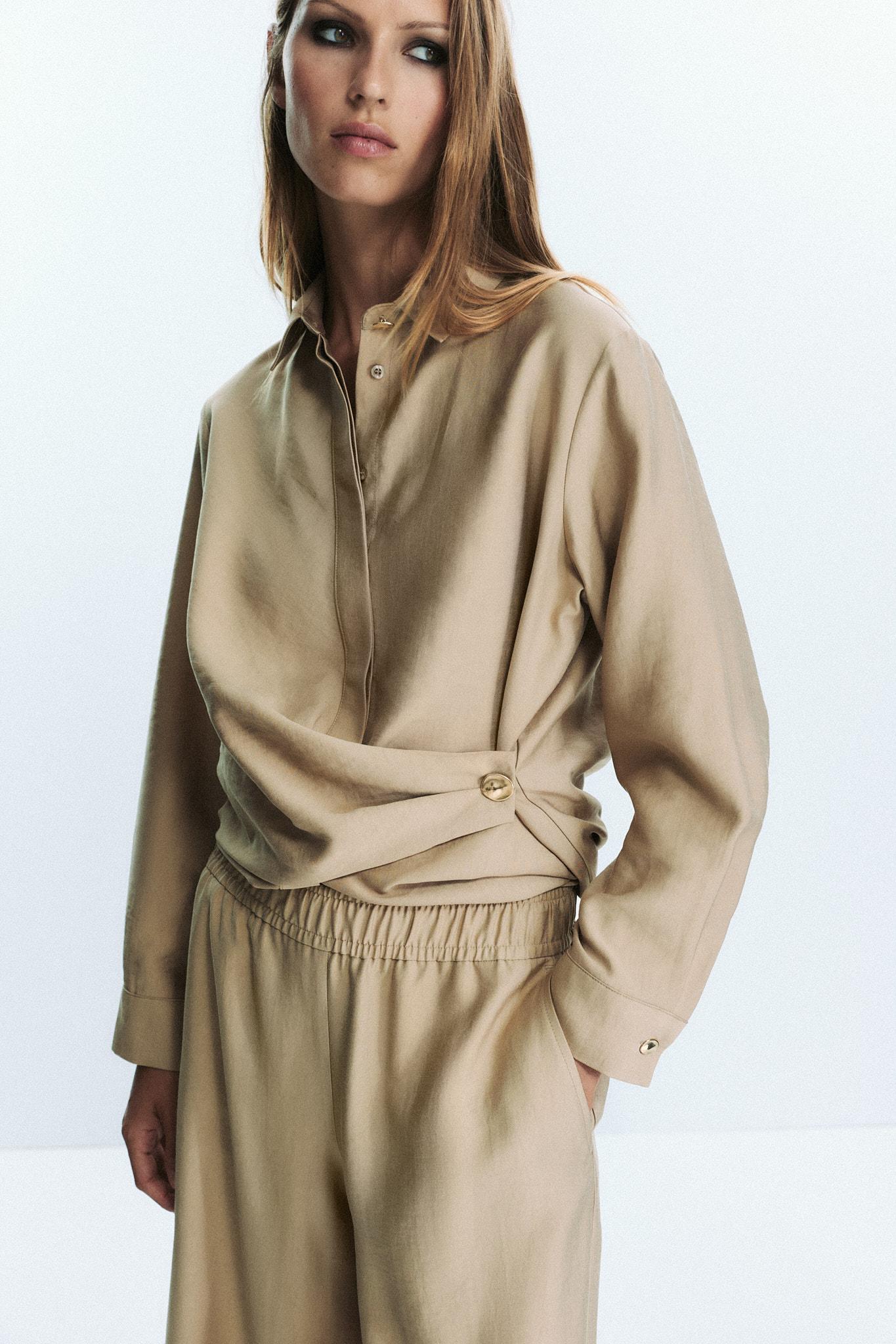 ELASTIC WAIST WIDE LEG PANTS