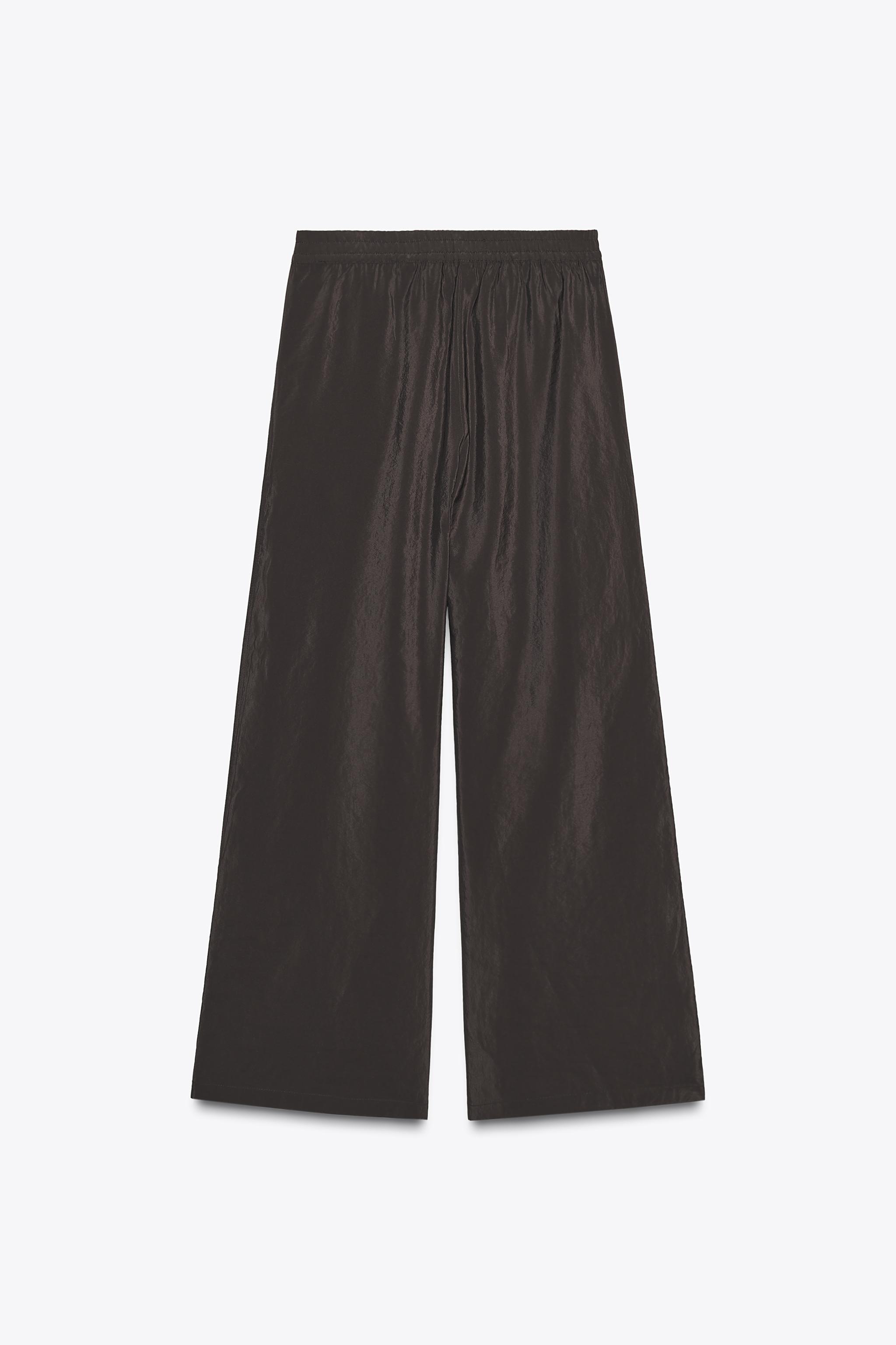 WIDE LEG ELASTIC WAIST PANTS