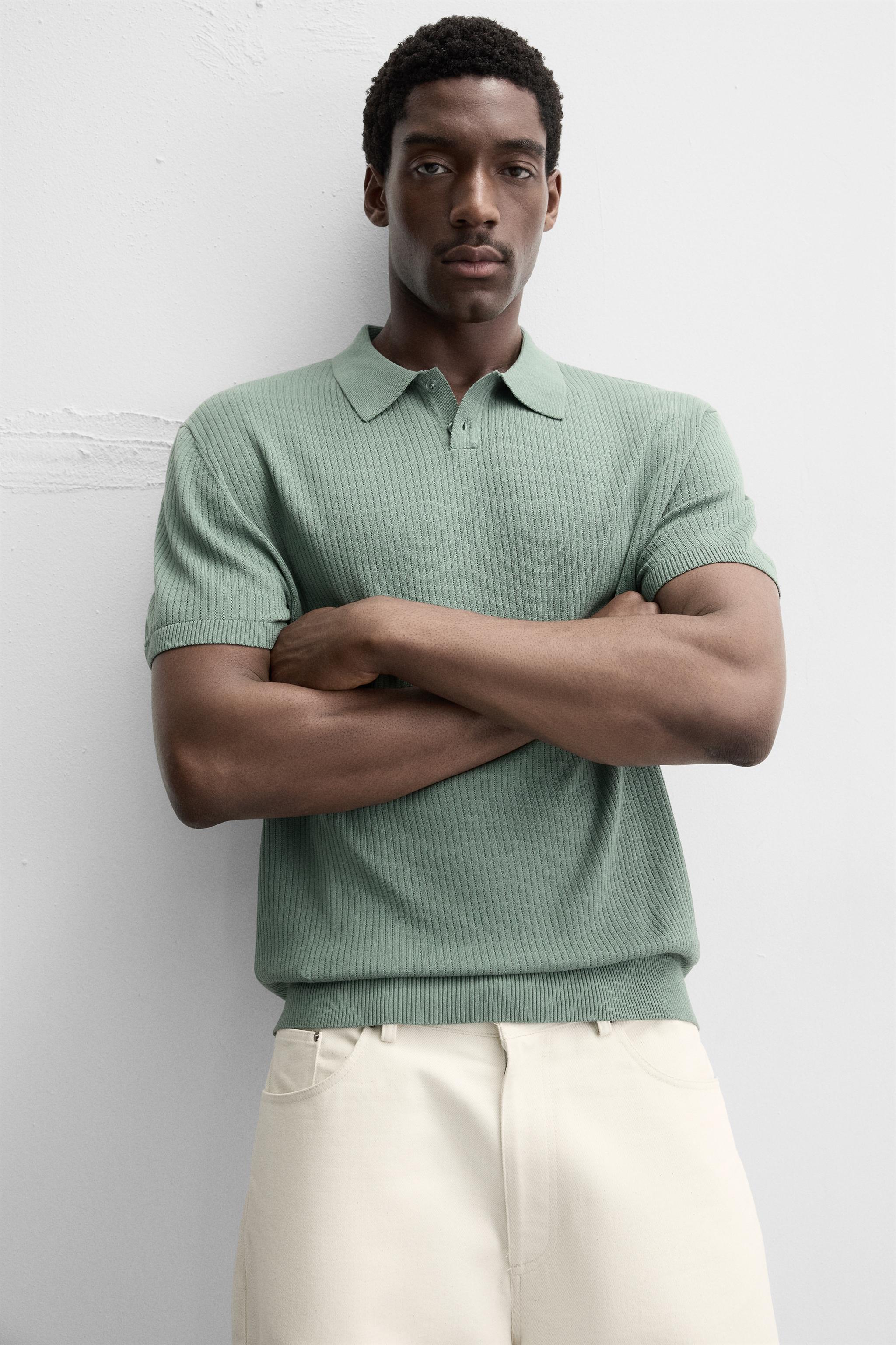 RIB KNIT POLO SHIRT