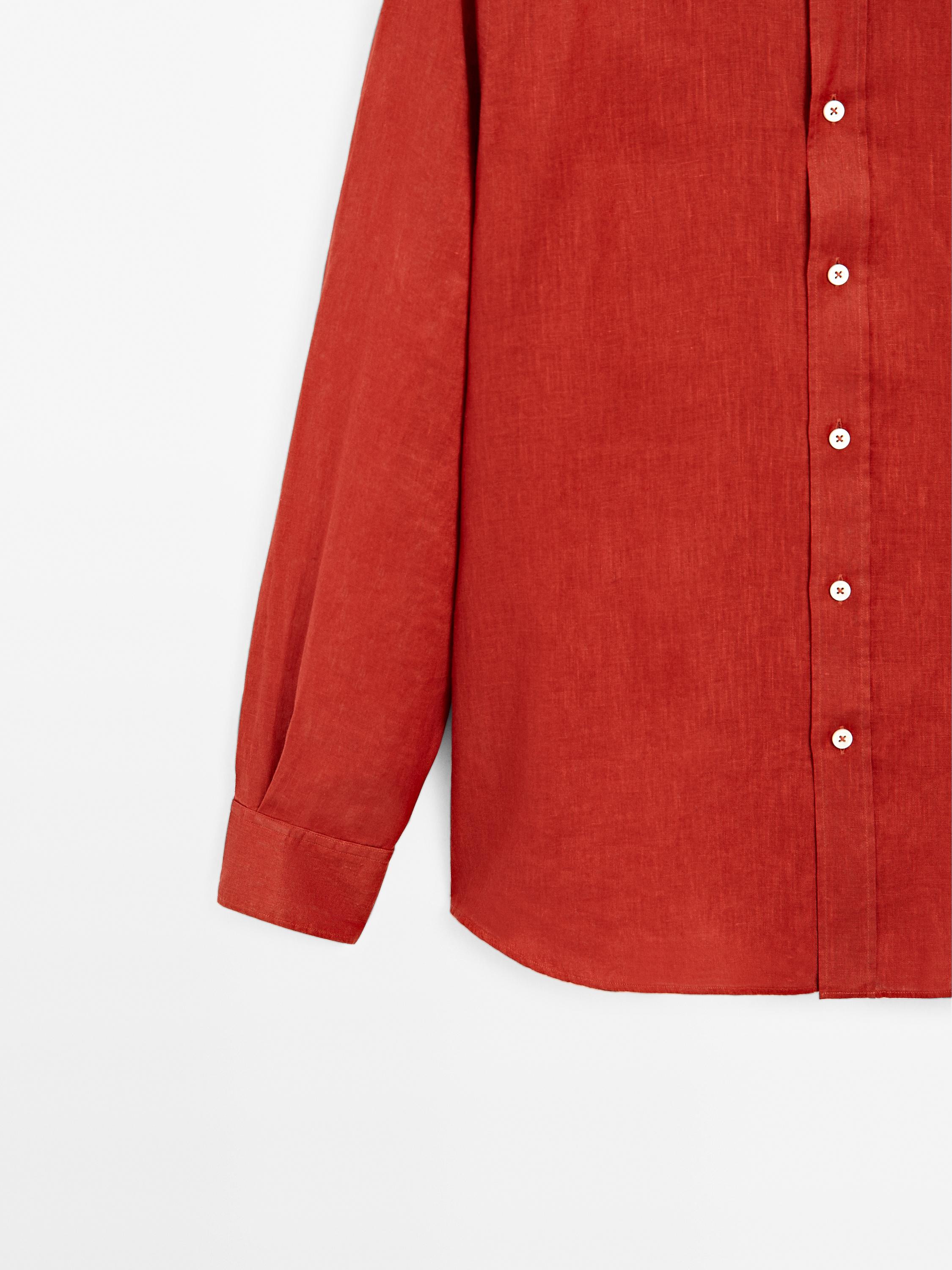 100% linen slim fit shirt