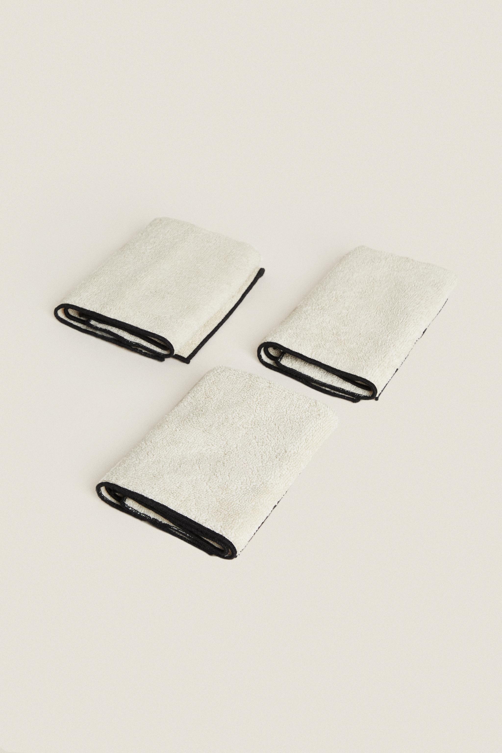 PACK OF COTTON OVERLOCK HAND TOWELS (PACK OF 3)