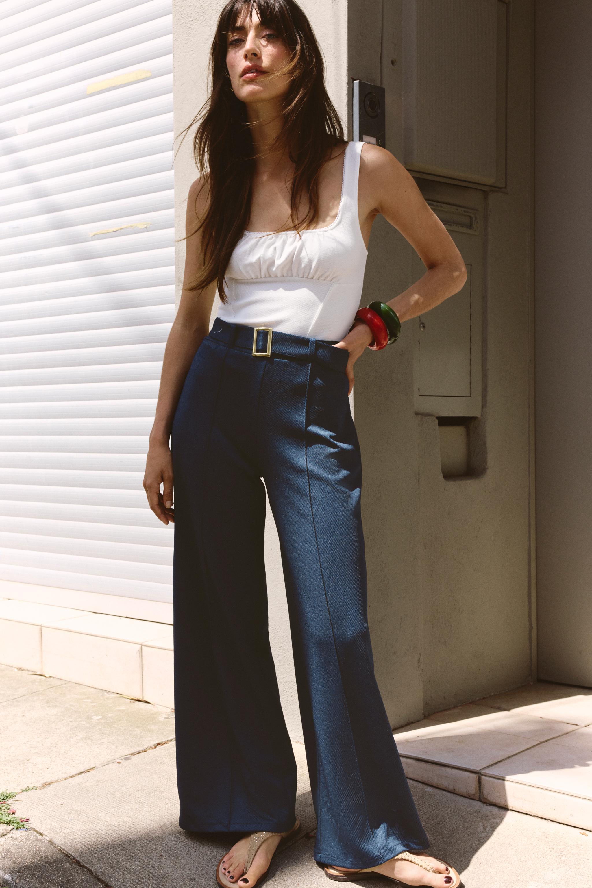 TWILL SEAM BELTED PANTS