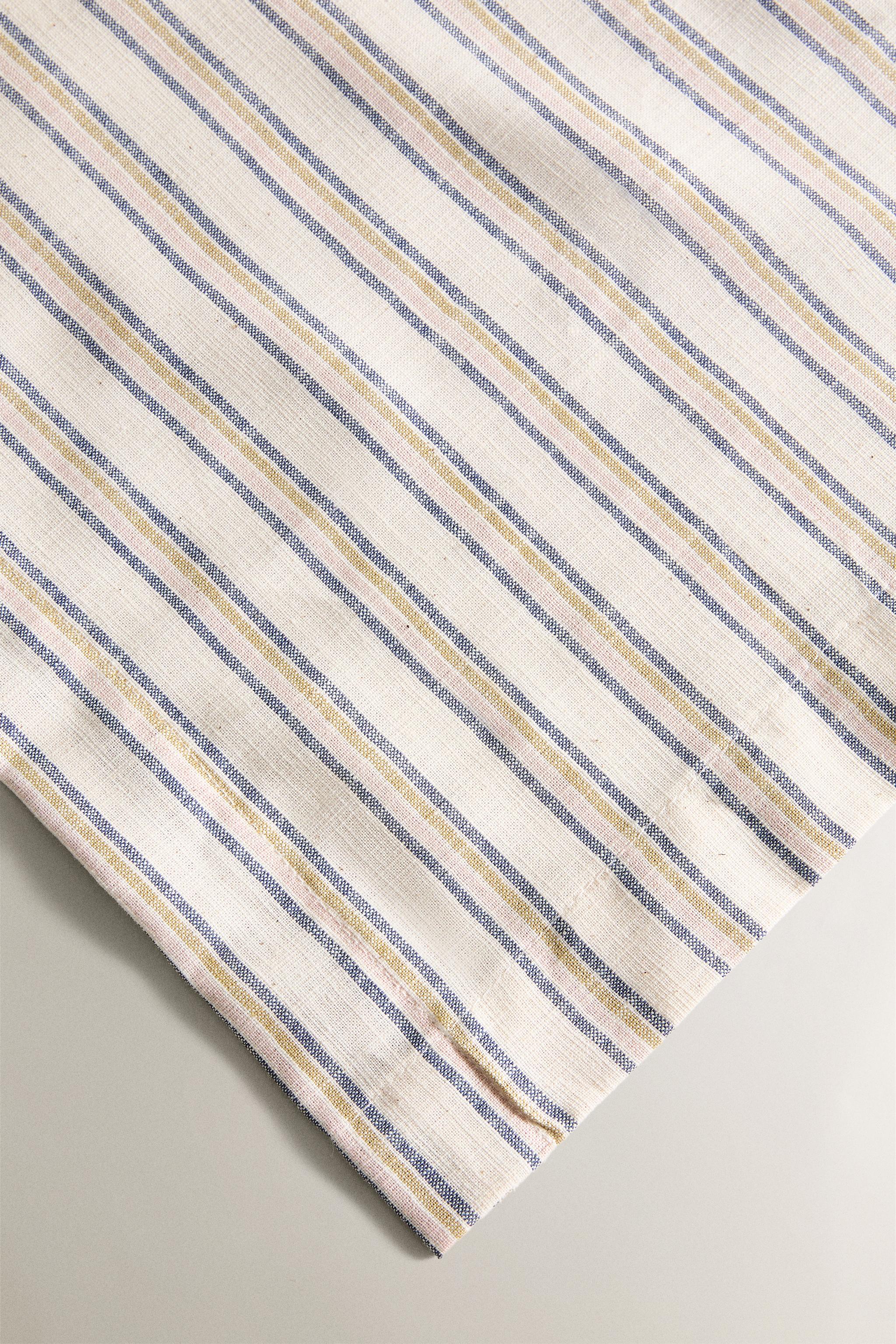 DYED THREAD STRIPED TABLECLOTH