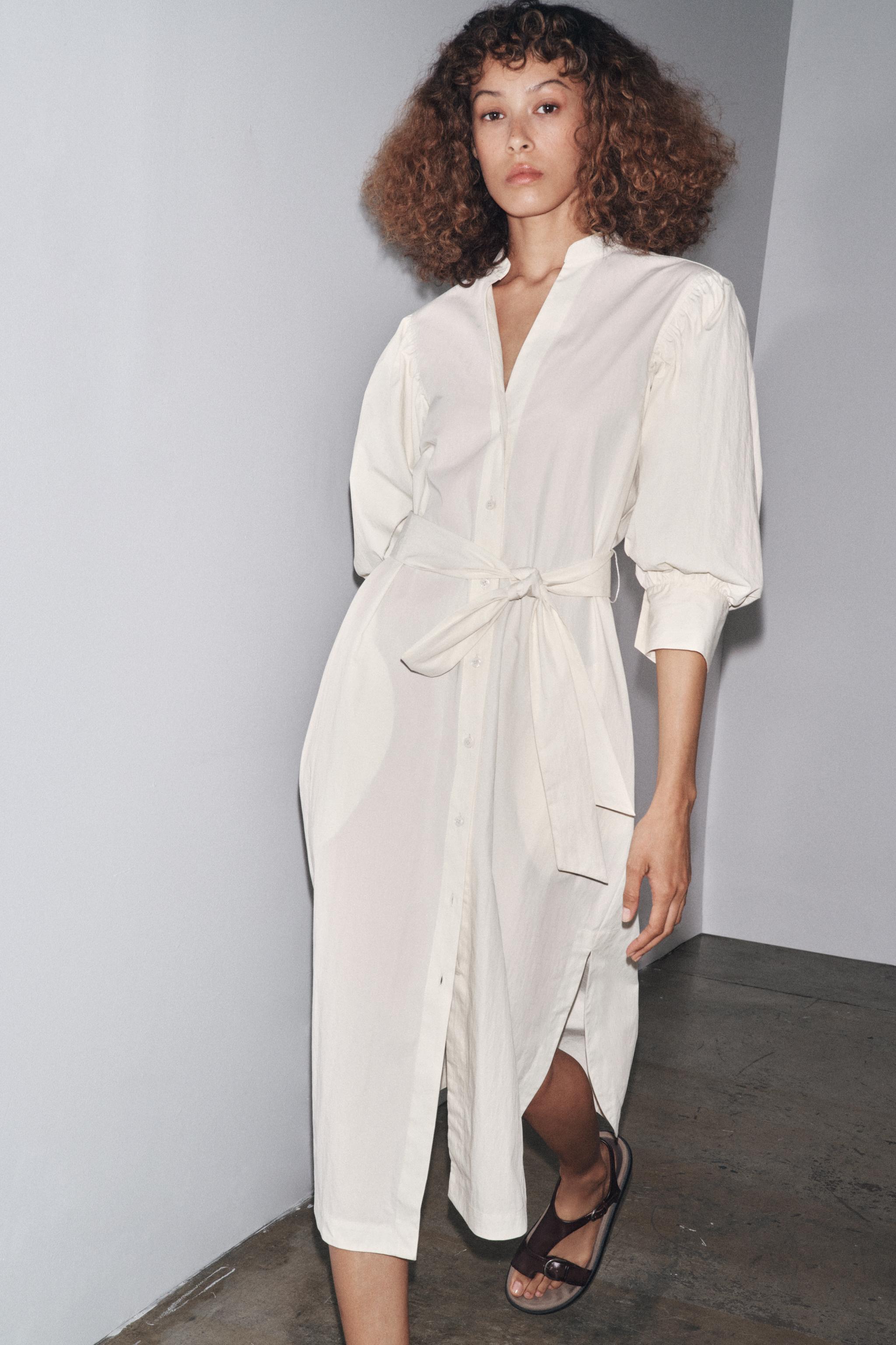 ZW COLLECTION BALLOON SLEEVE SHIRT DRESS