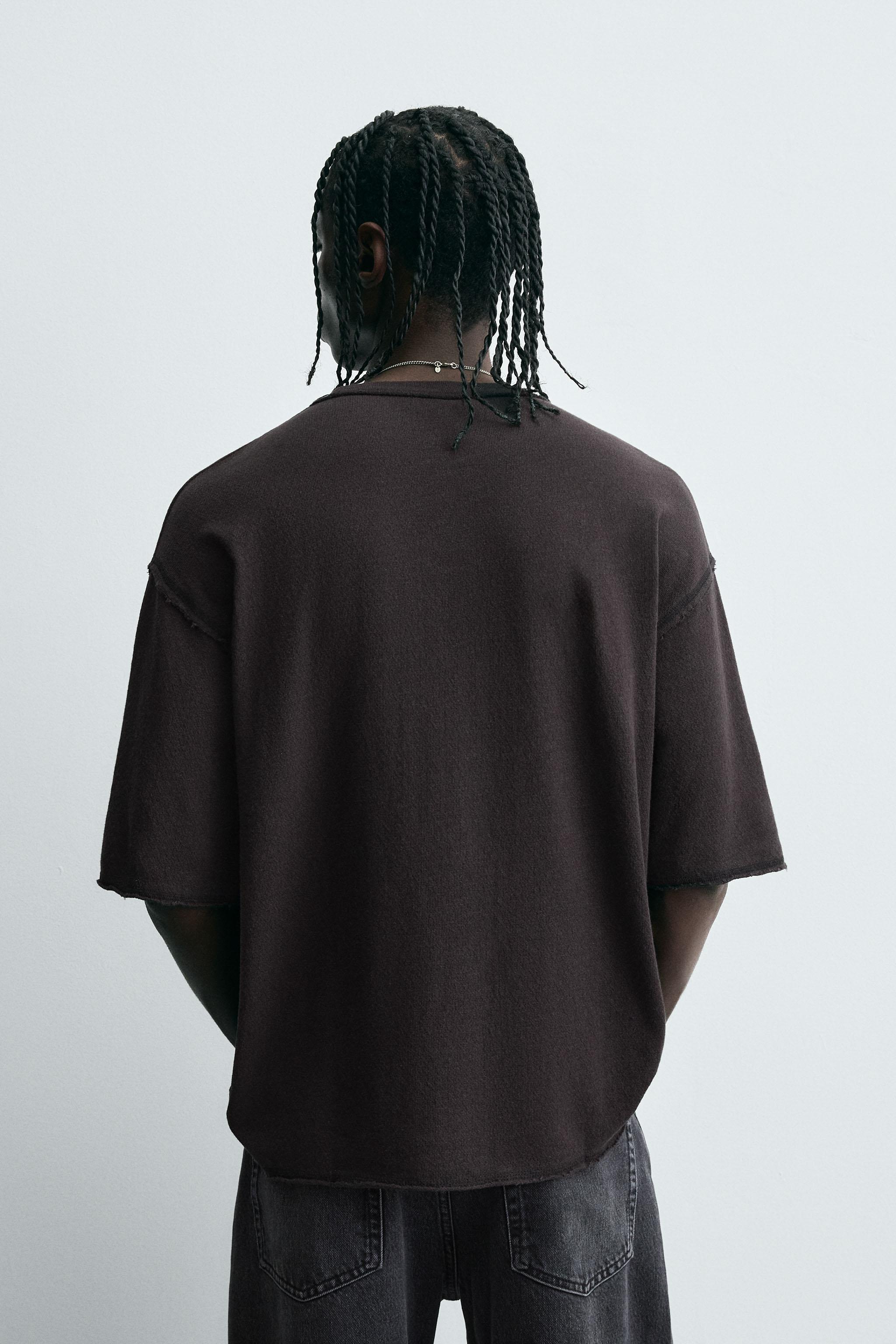 WASHED PRINT KNIT T-SHIRT