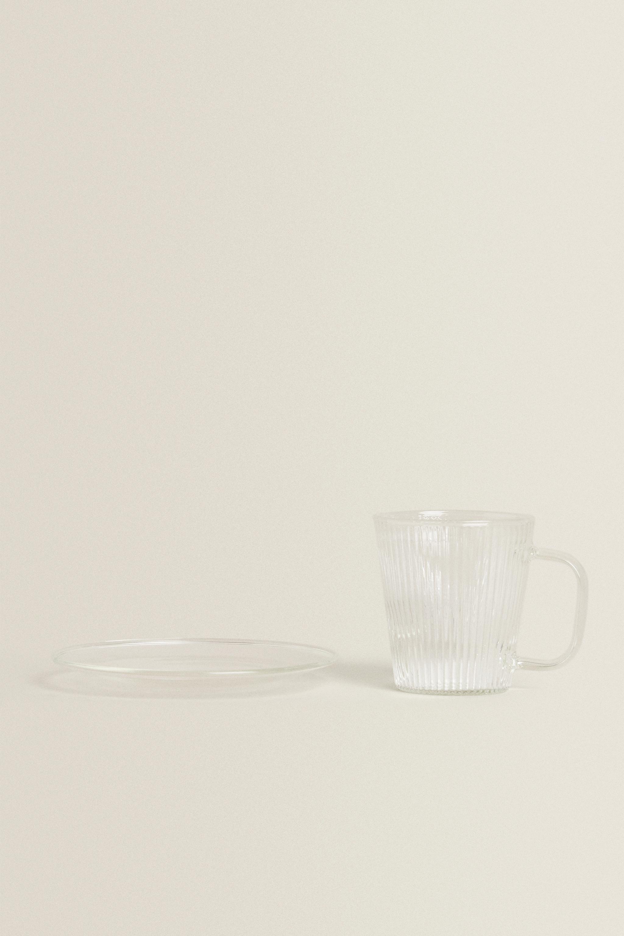 BOROSILICATE GLASS COFFEE CUP AND SAUCER