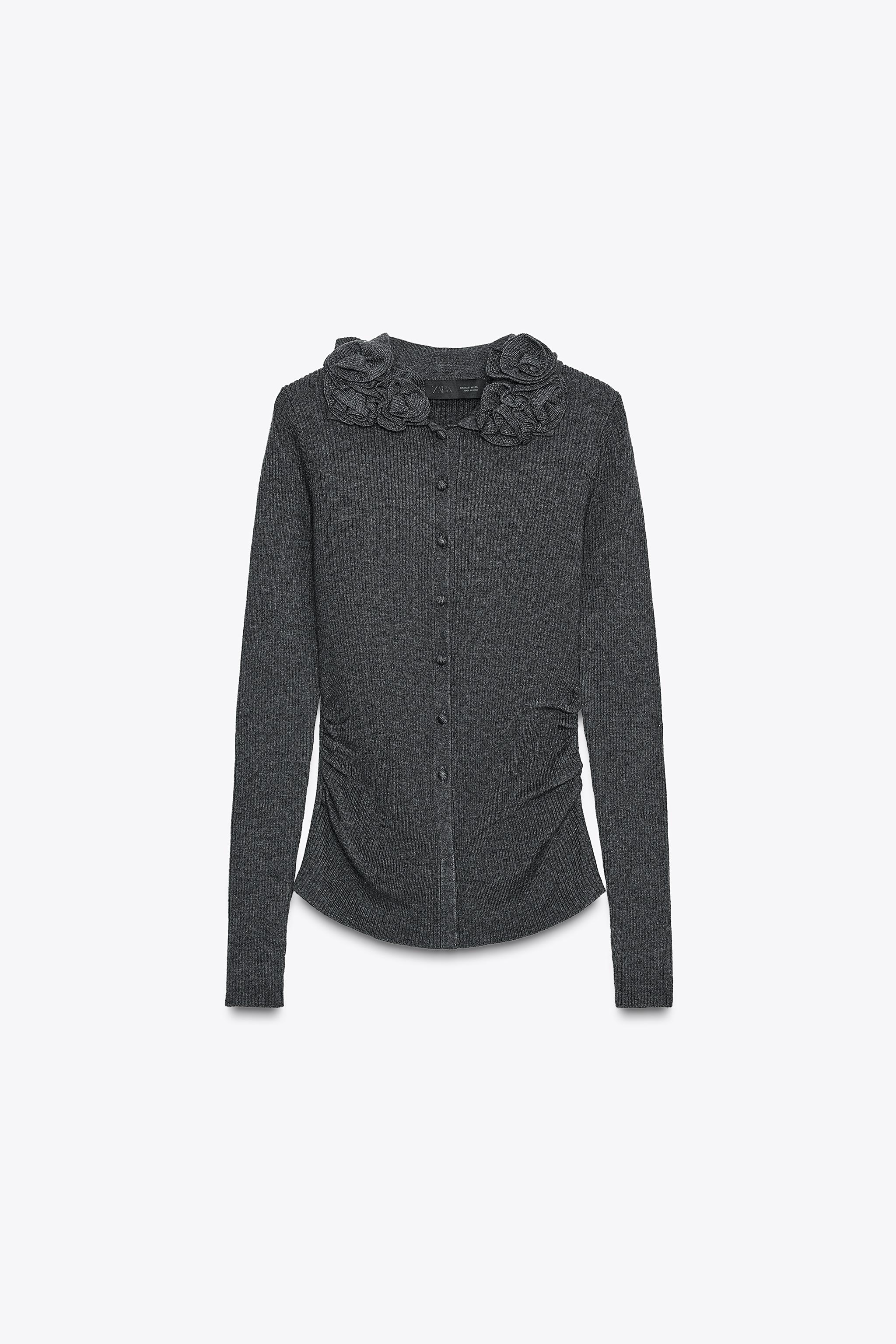 FLORAL WOOL BLEND CARDIGAN