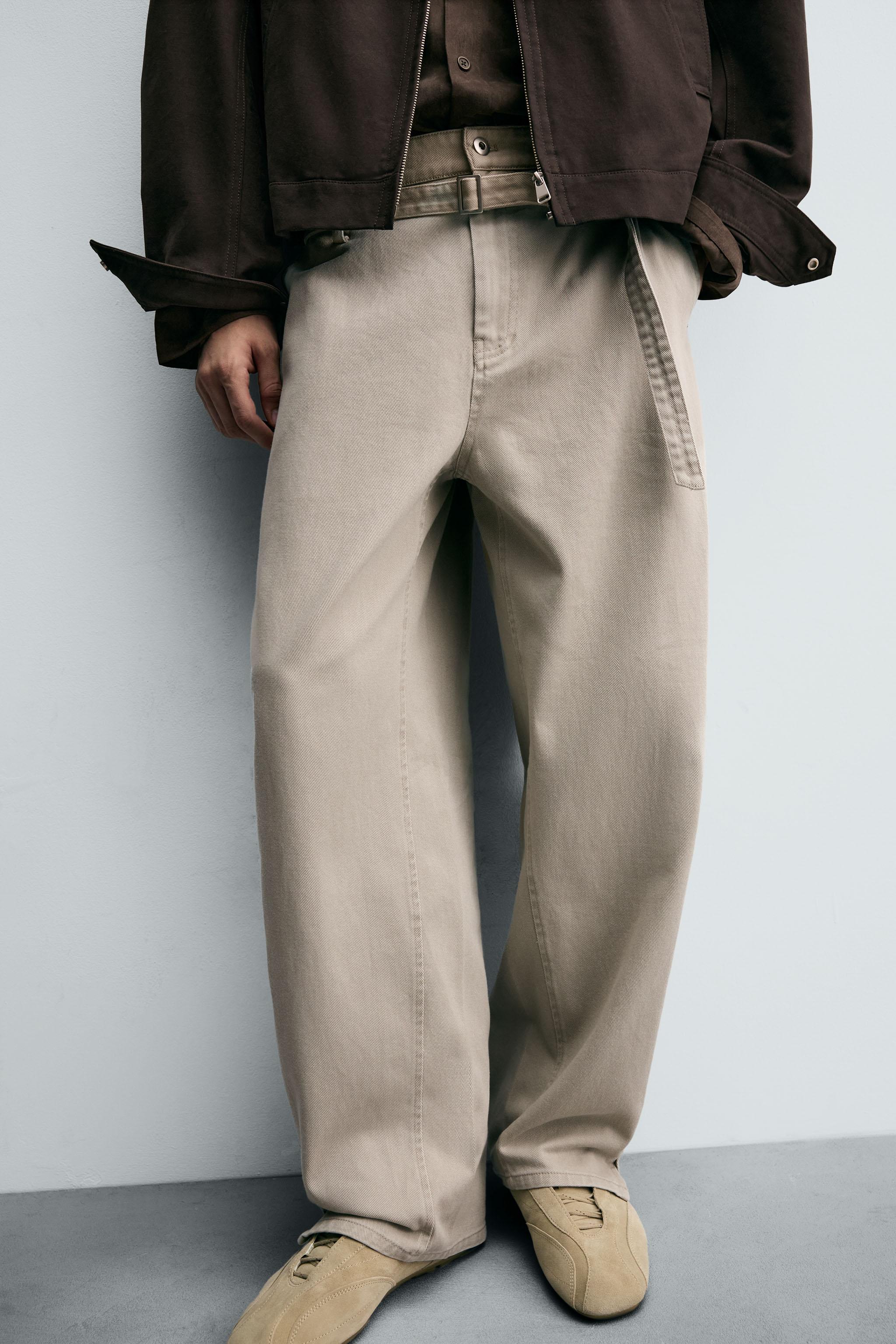 WIDE BALLOON FIT PANTS WITH BELT