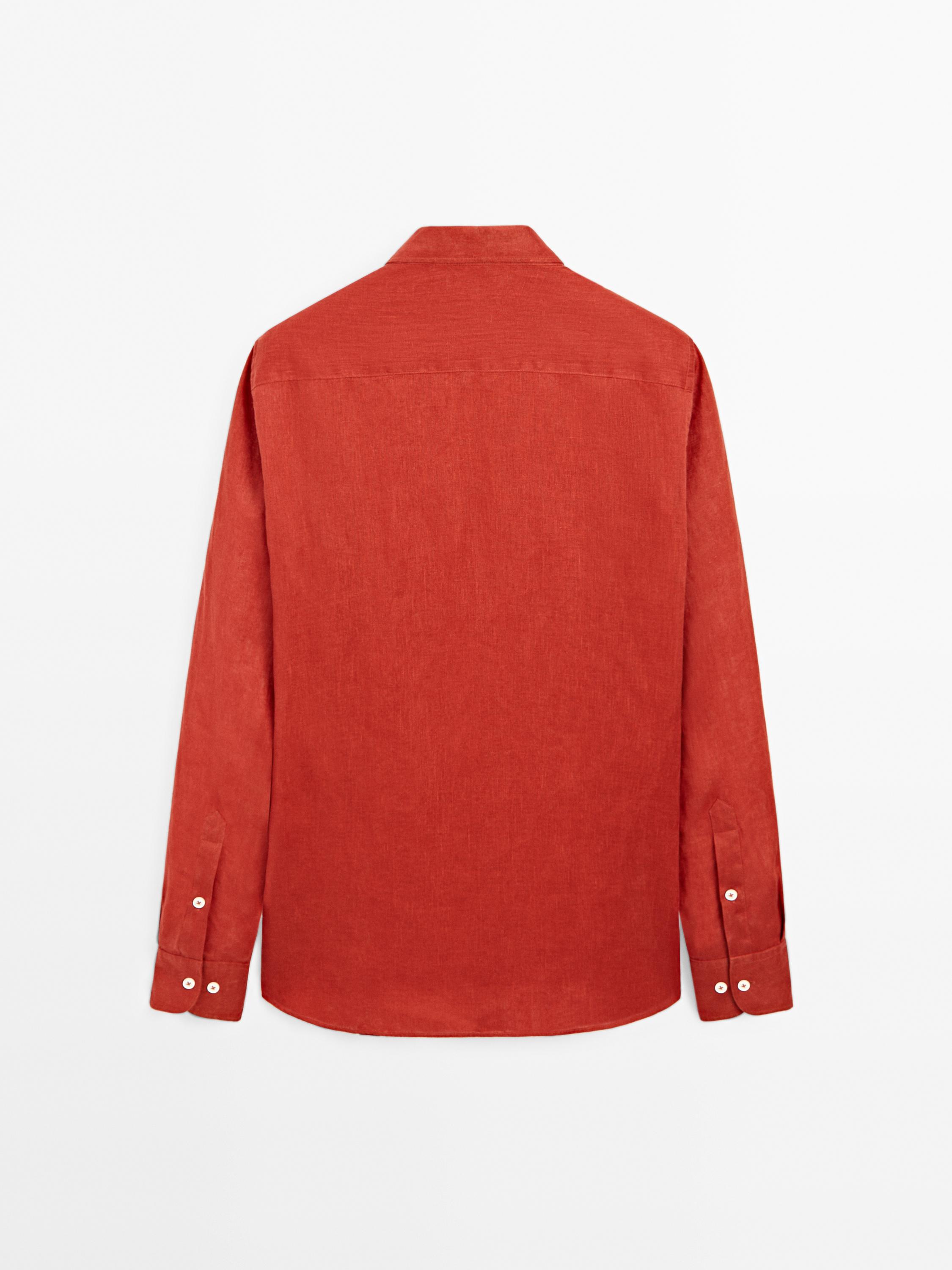 100% linen slim fit shirt