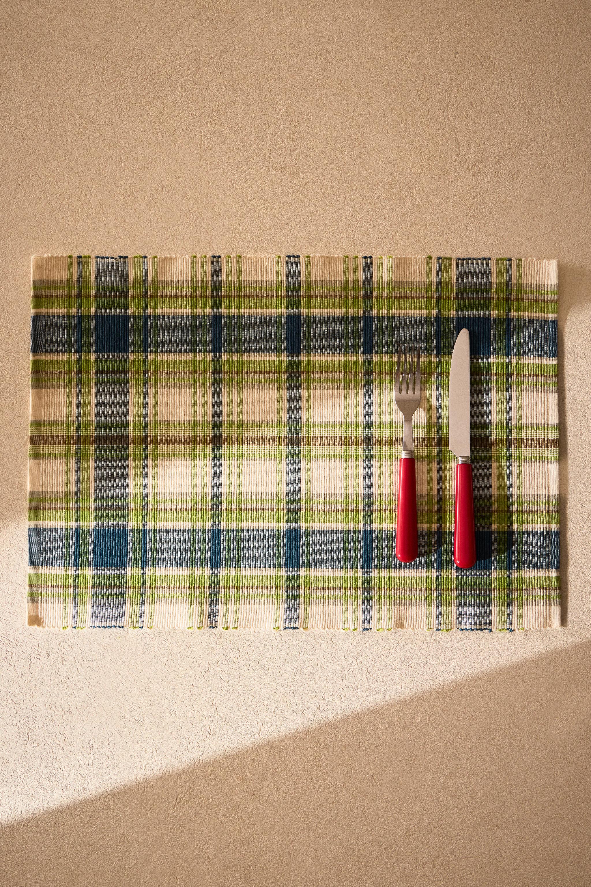 SET OF CHECK COTTON PLACEMATS (SET OF 2)