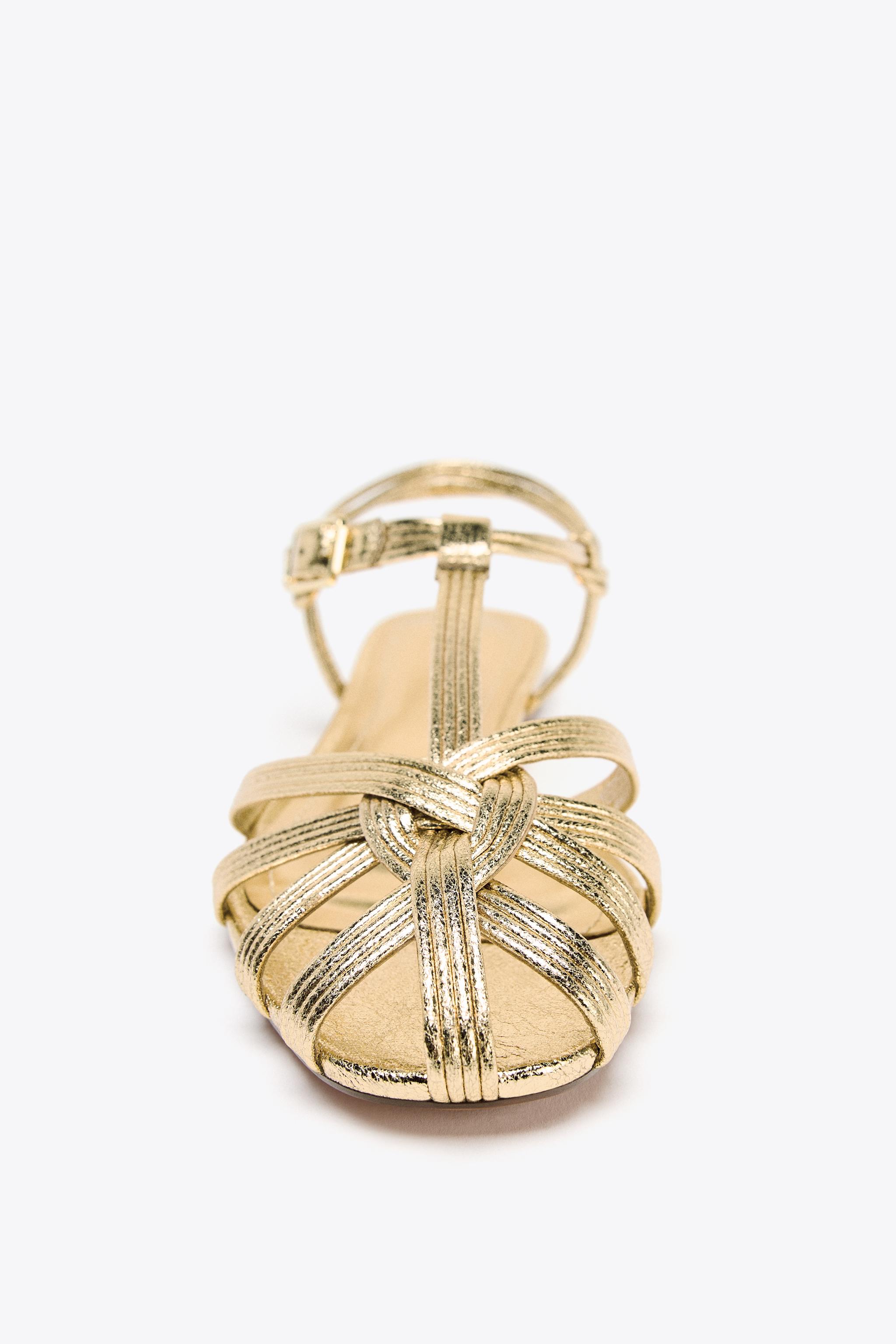 METALLIC STRAP FISHERMAN SANDALS