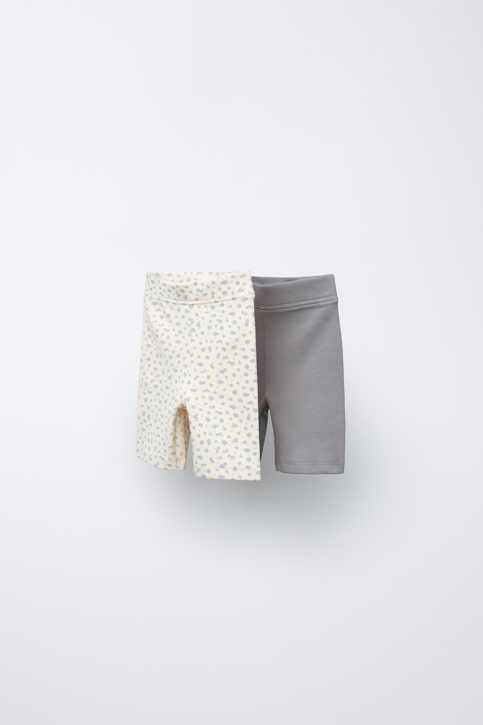 TWO-PACK FLORAL BIKER LEGGINGS