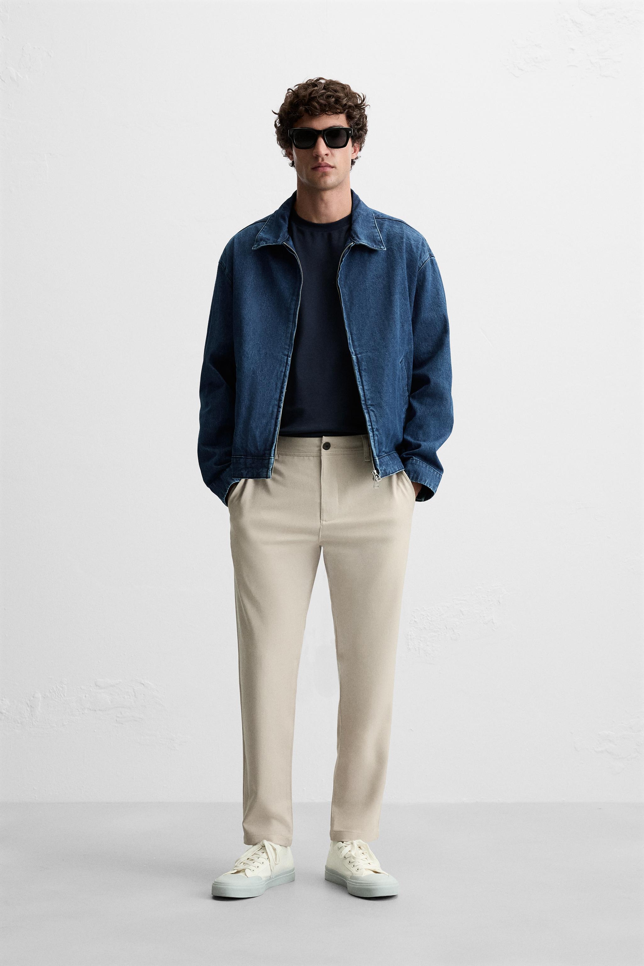 TEXTURED STRETCH PANTS