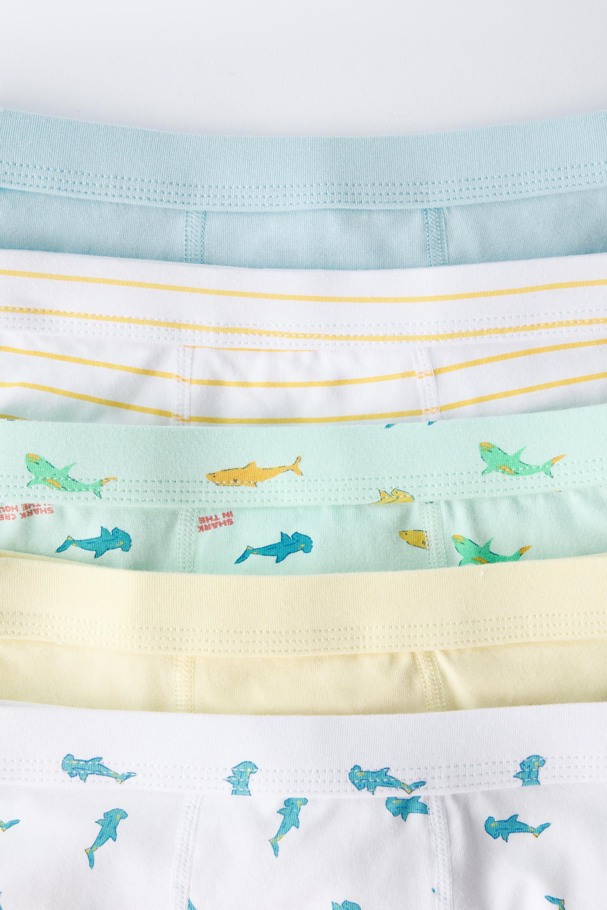 3-6 YEARS/ FIVE-PACK OF SHARK BOXERS