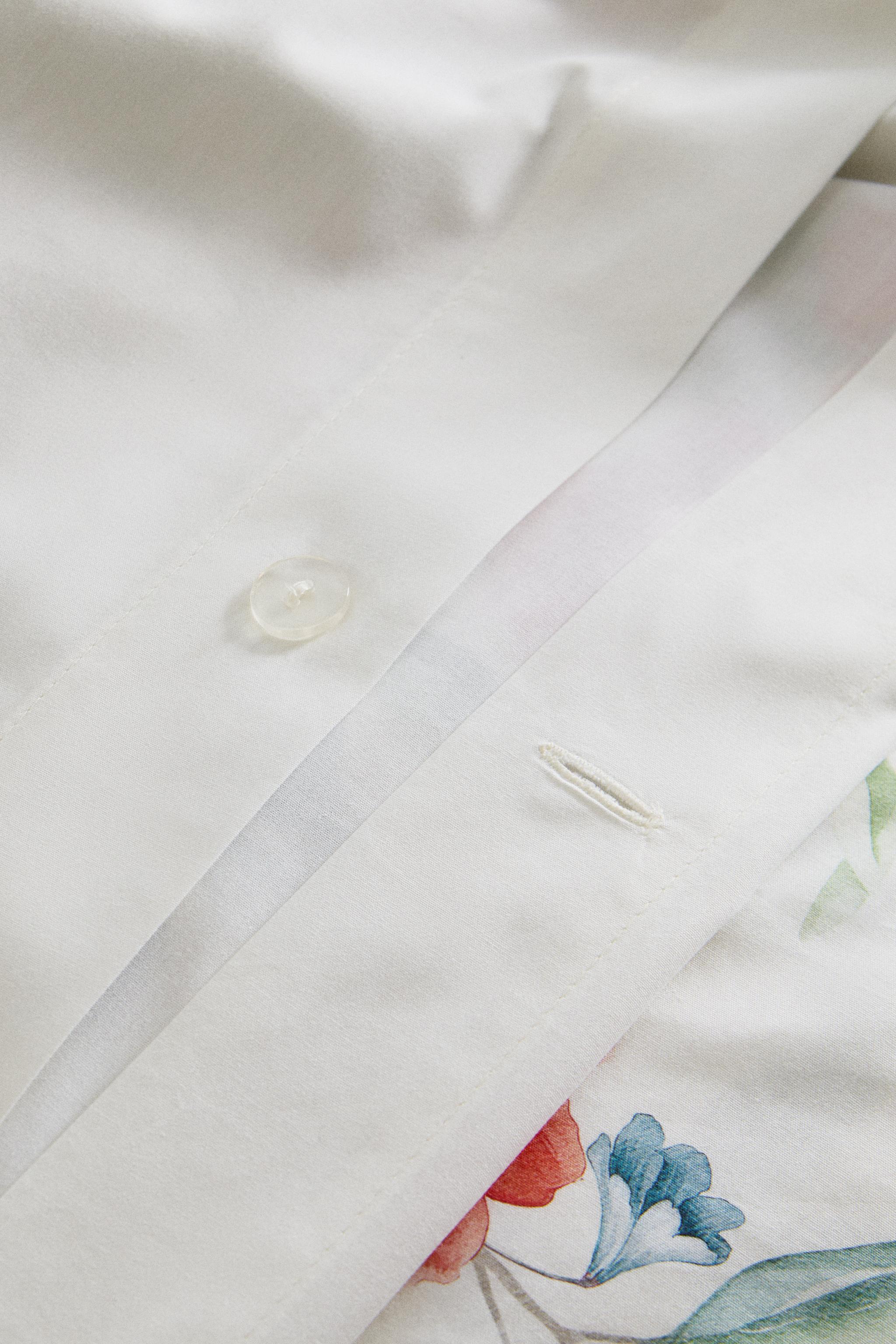 FLORAL PRINT COTTON DUVET COVER