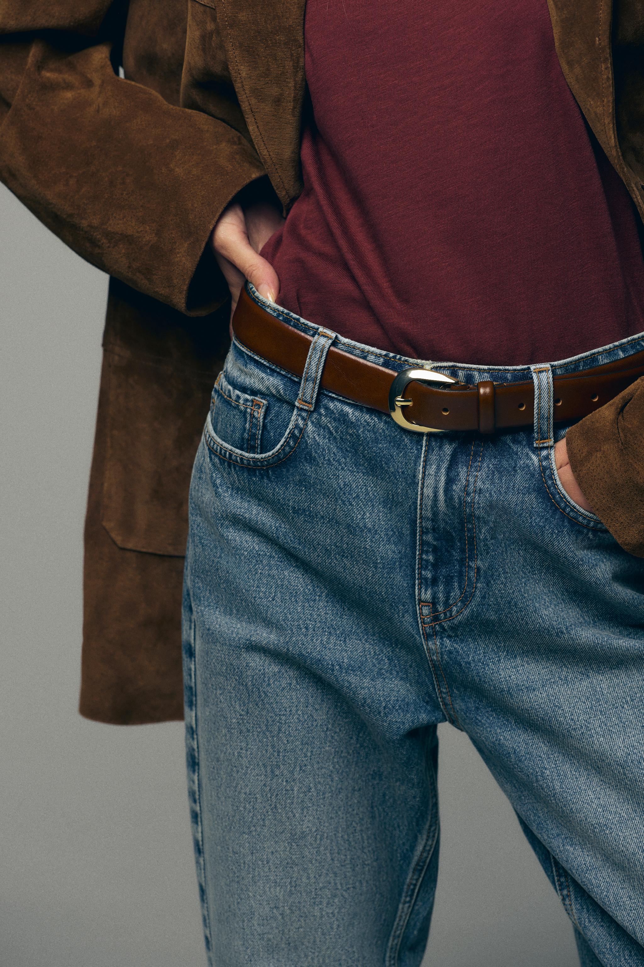 OVAL BUCKLE LEATHER BELT