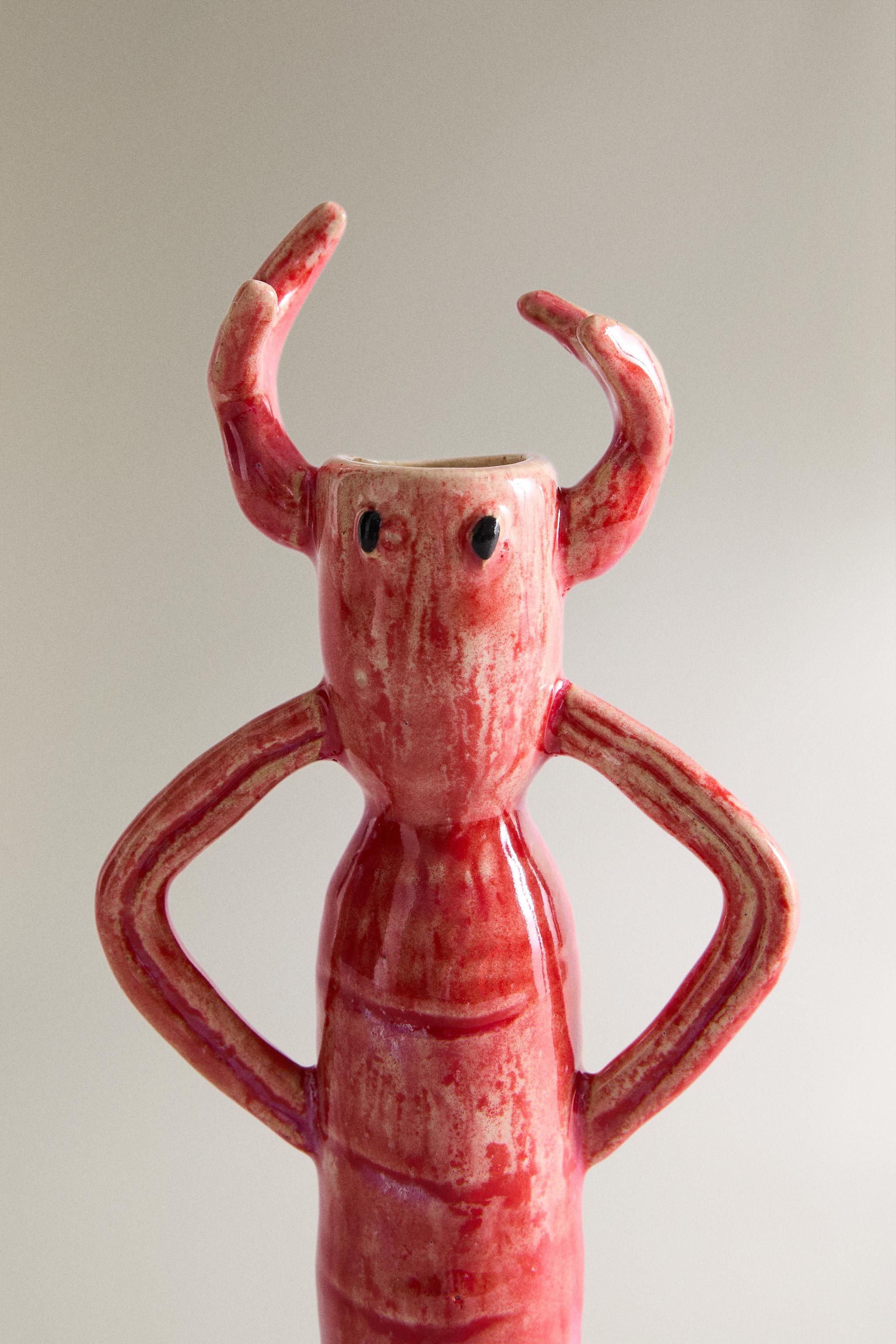 LOBSTER CERAMIC CANDLESTICK