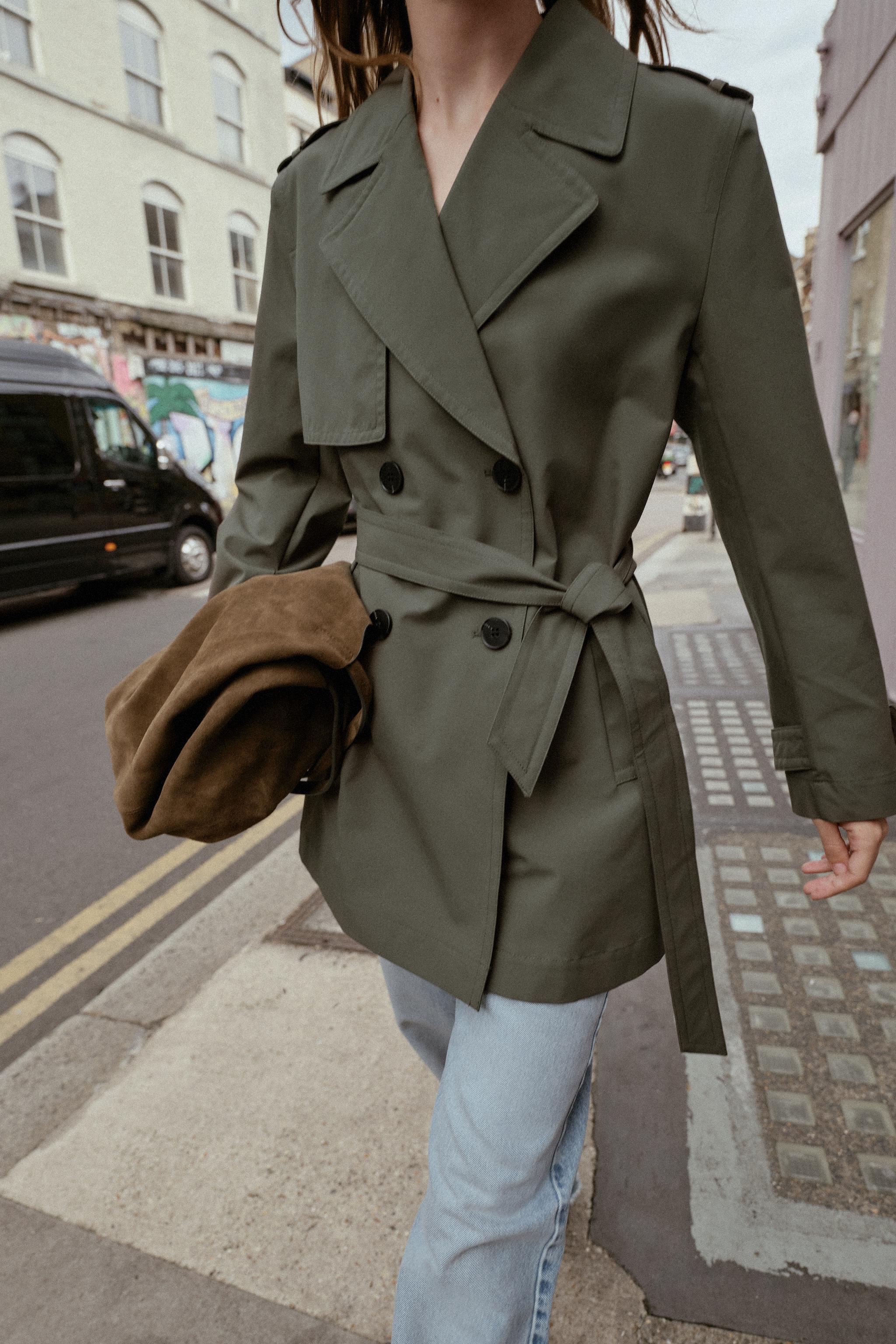 WATER REPELLENT WINDPROOF DOUBLE-BREASTED TRENCH COAT