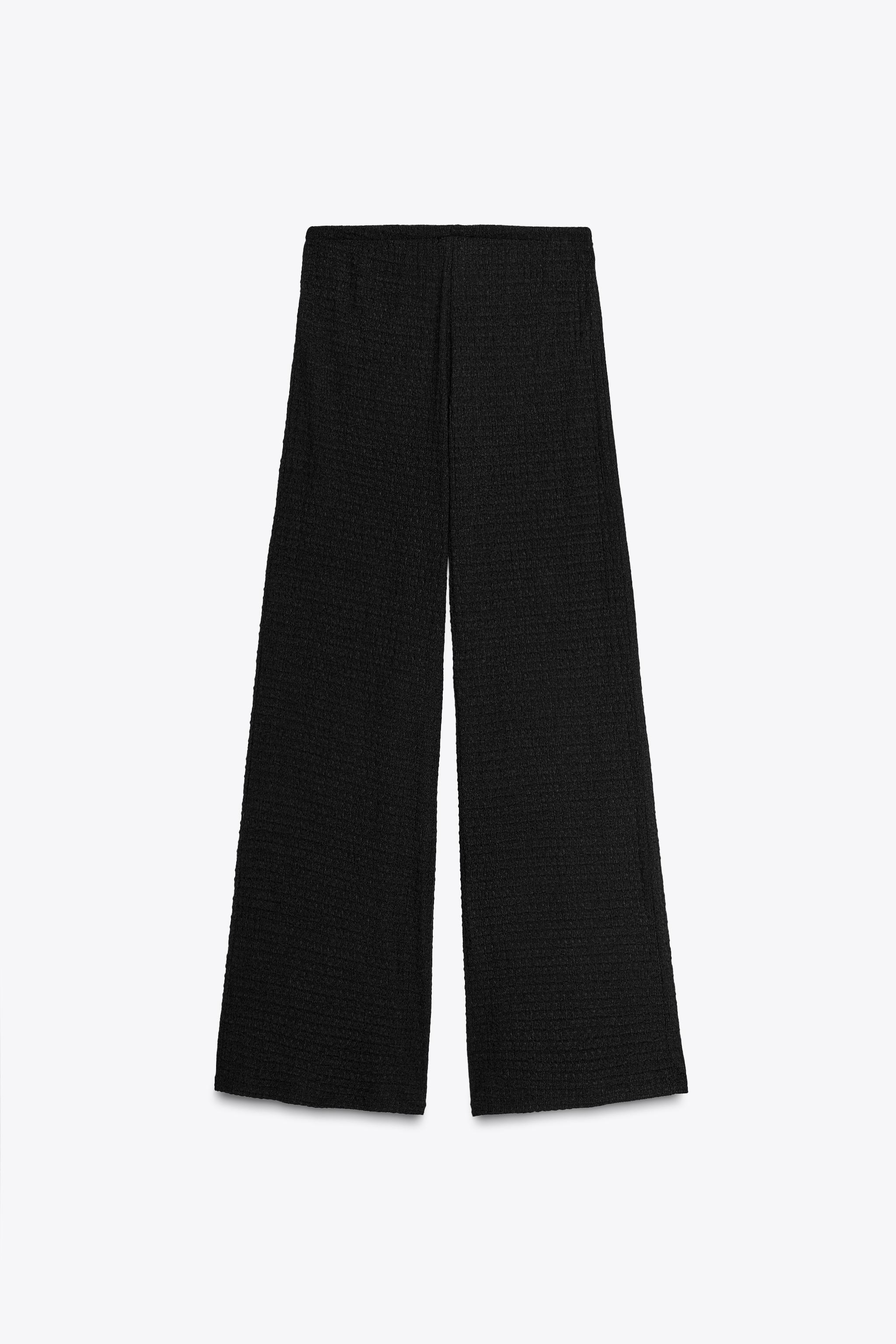 TEXTURED STRAIGHT LEG PANTS