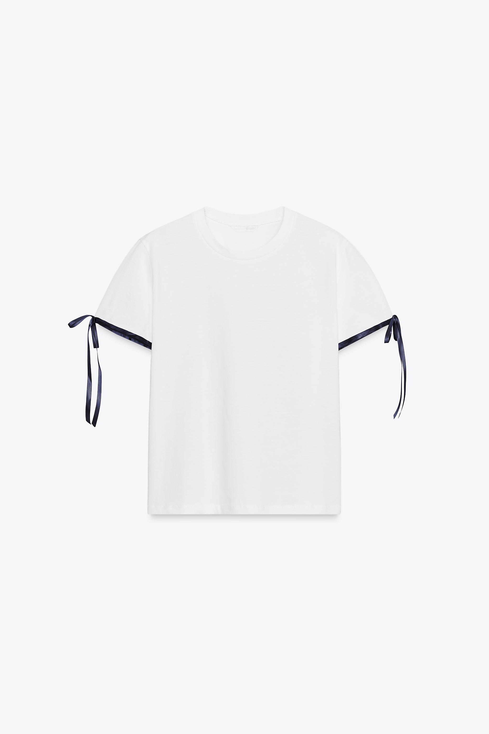 CONTRAST BOW T-SHIRT