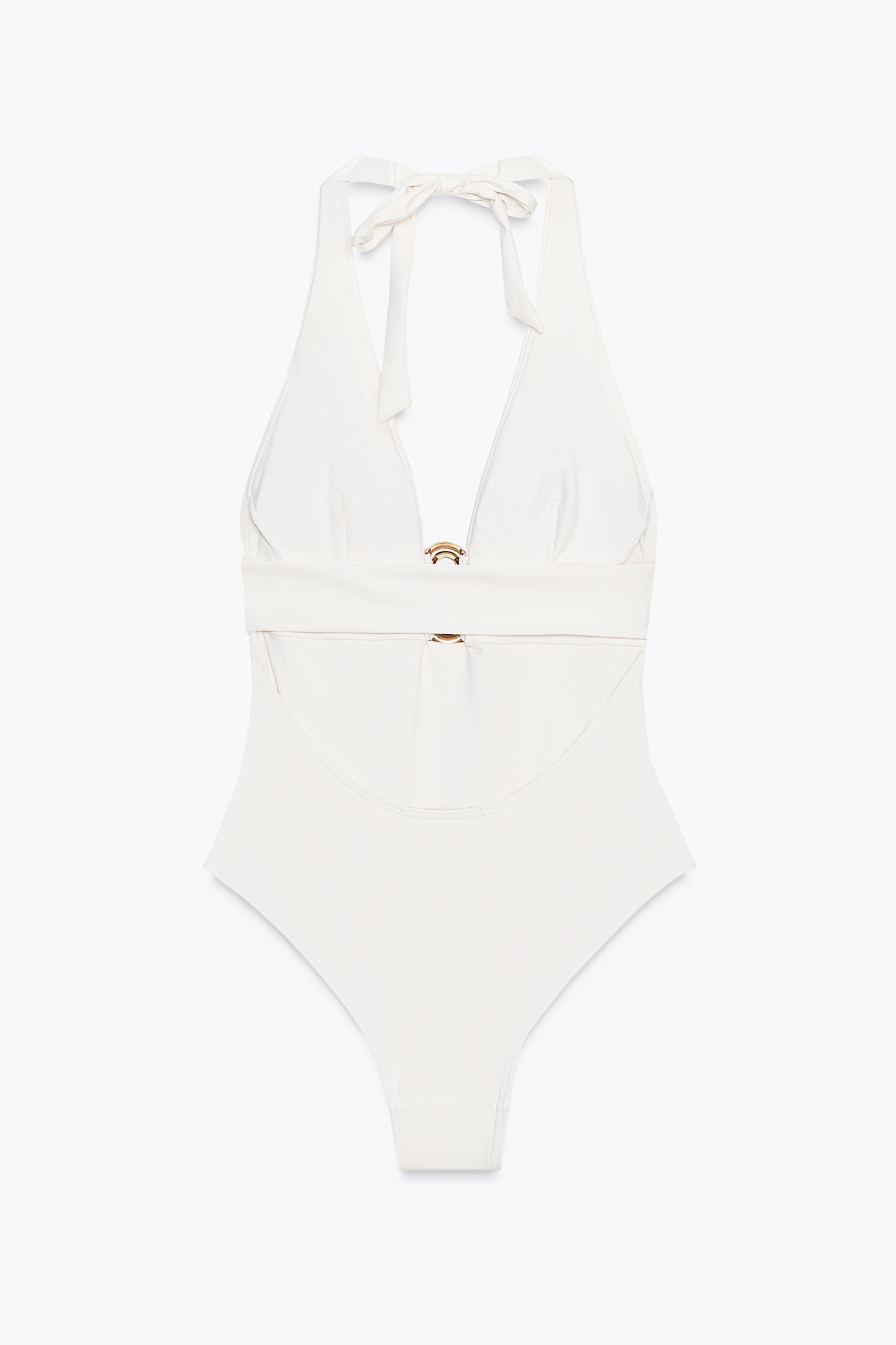 HALTER SWIMSUIT WITH METAL DETAIL
