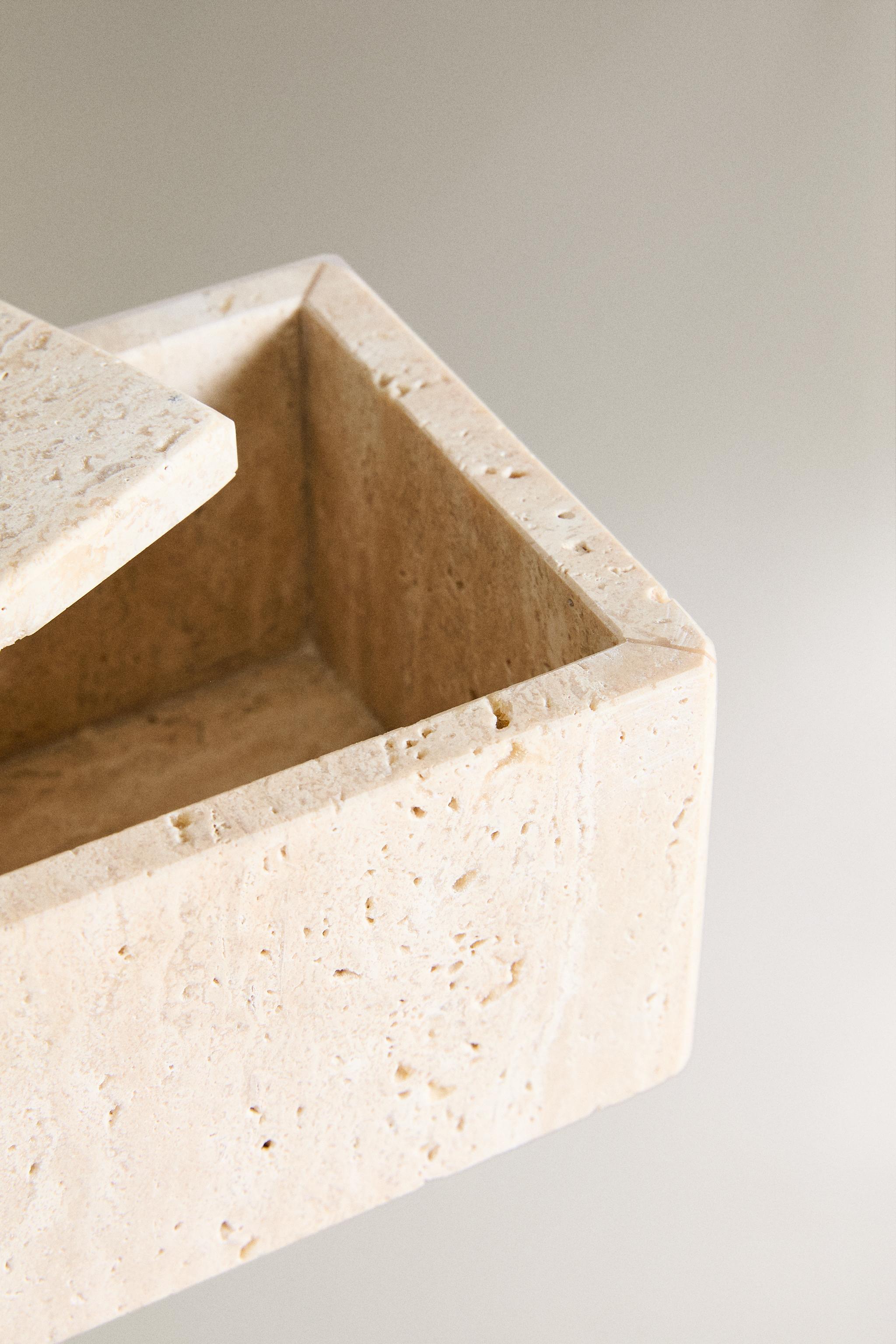 BEIGE MARBLE BATHROOM STORAGE BOX
