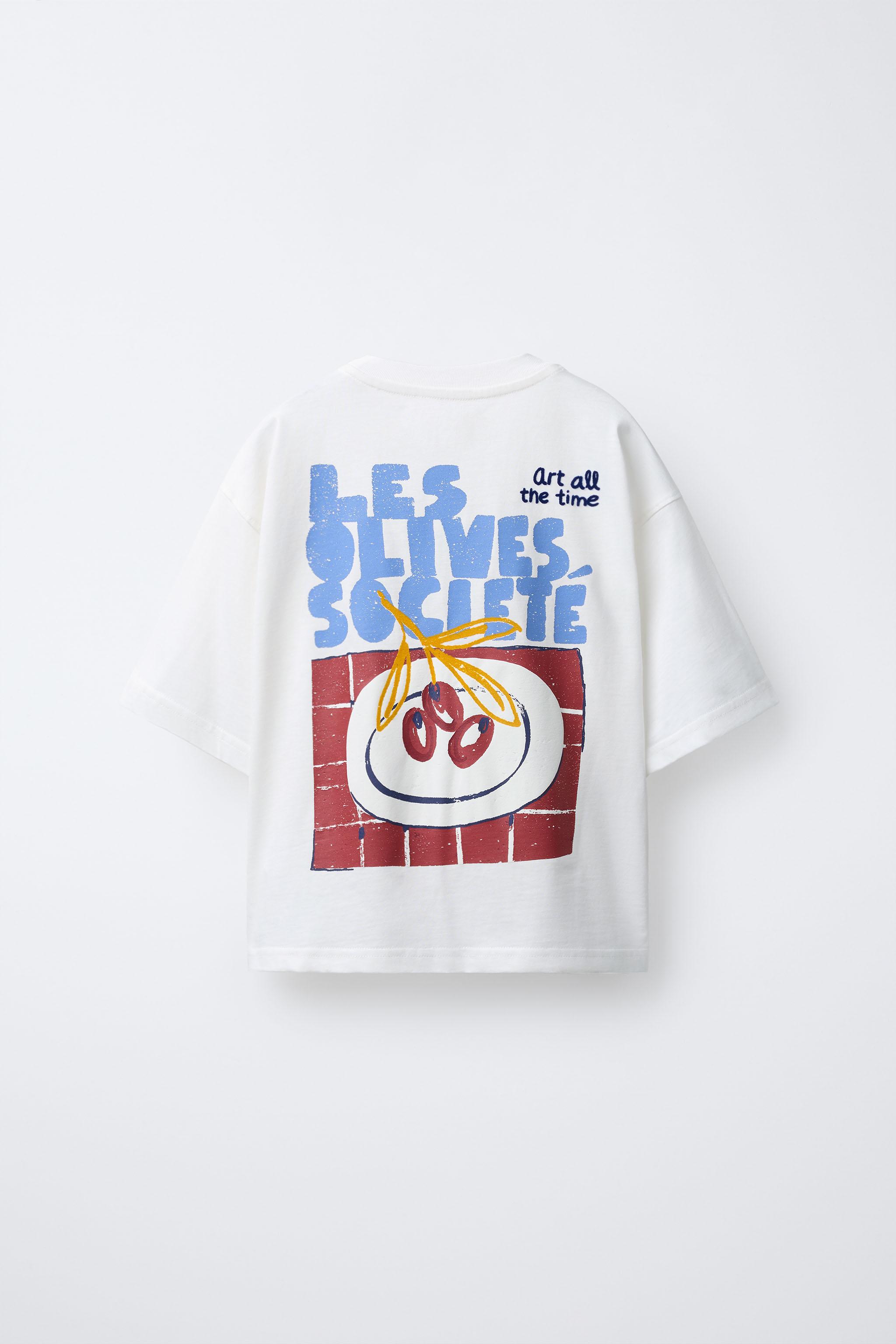 FLOCKED TEXT T-SHIRT