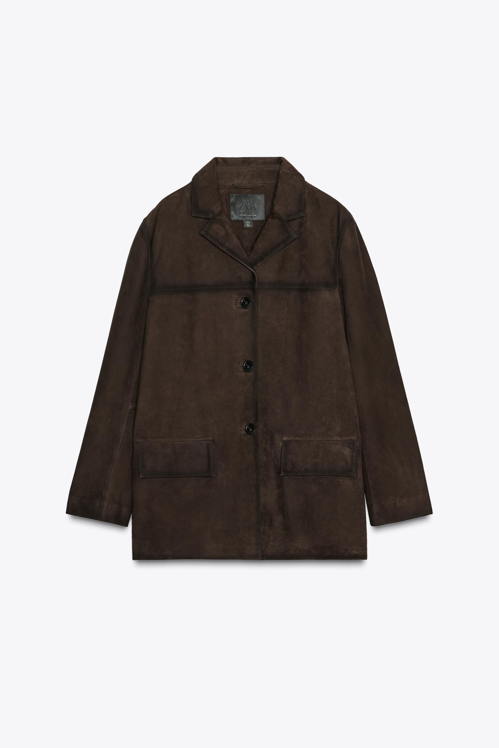 100% SUEDE LEATHER BLAZER ZW COLLECTION LIMITED EDITION