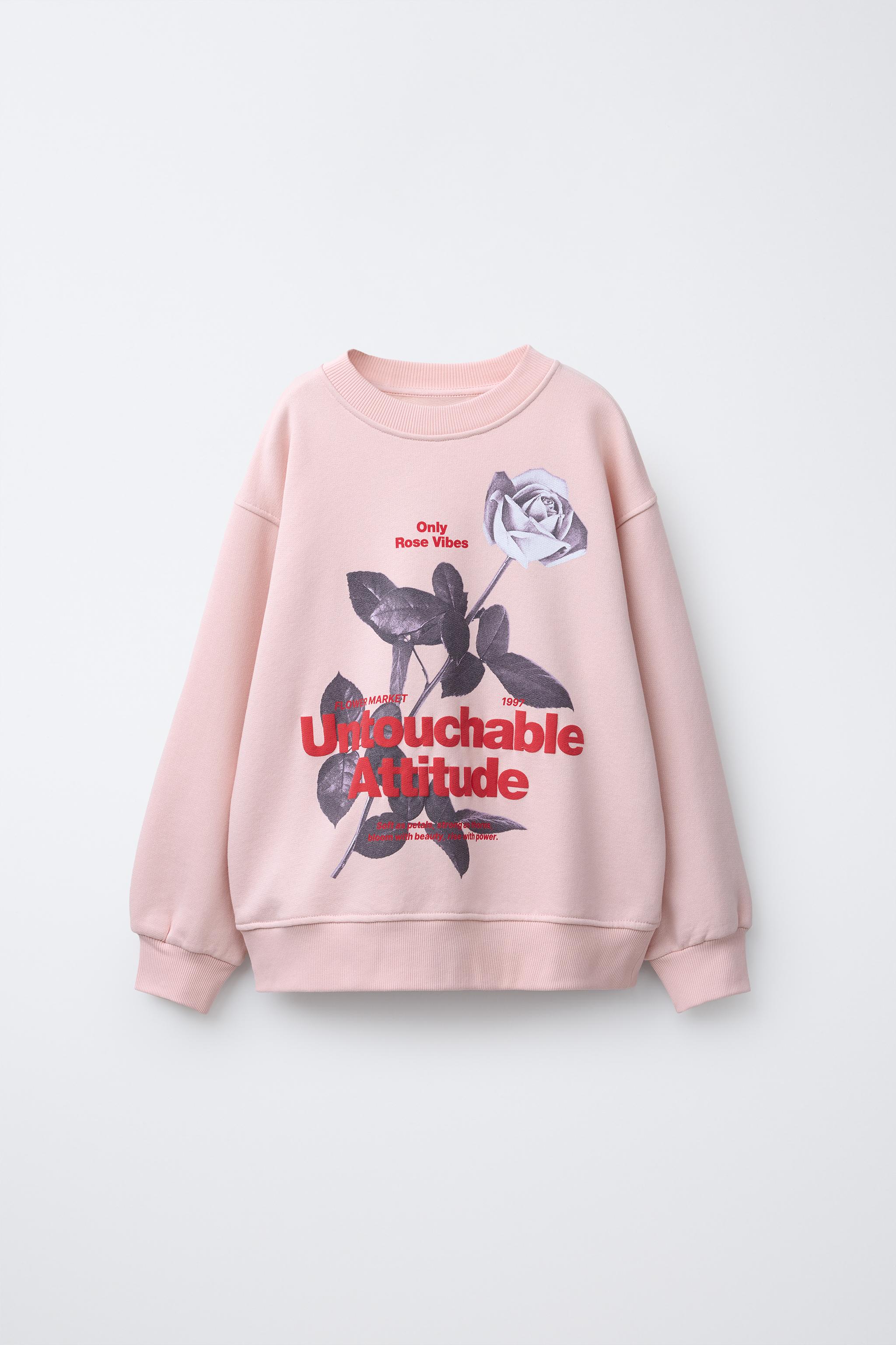 RAISED FLORAL SWEATSHIRT