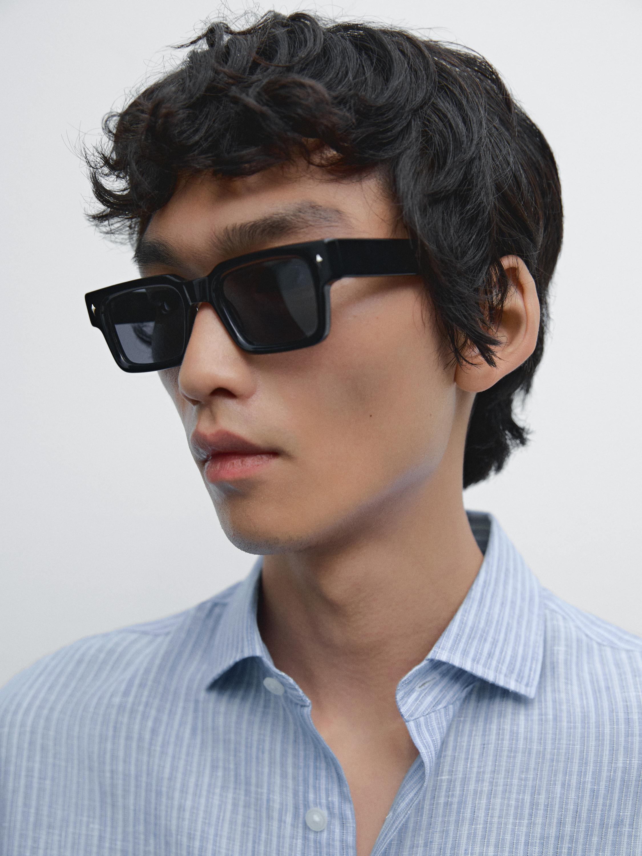 Regular fit striped 100% linen shirt